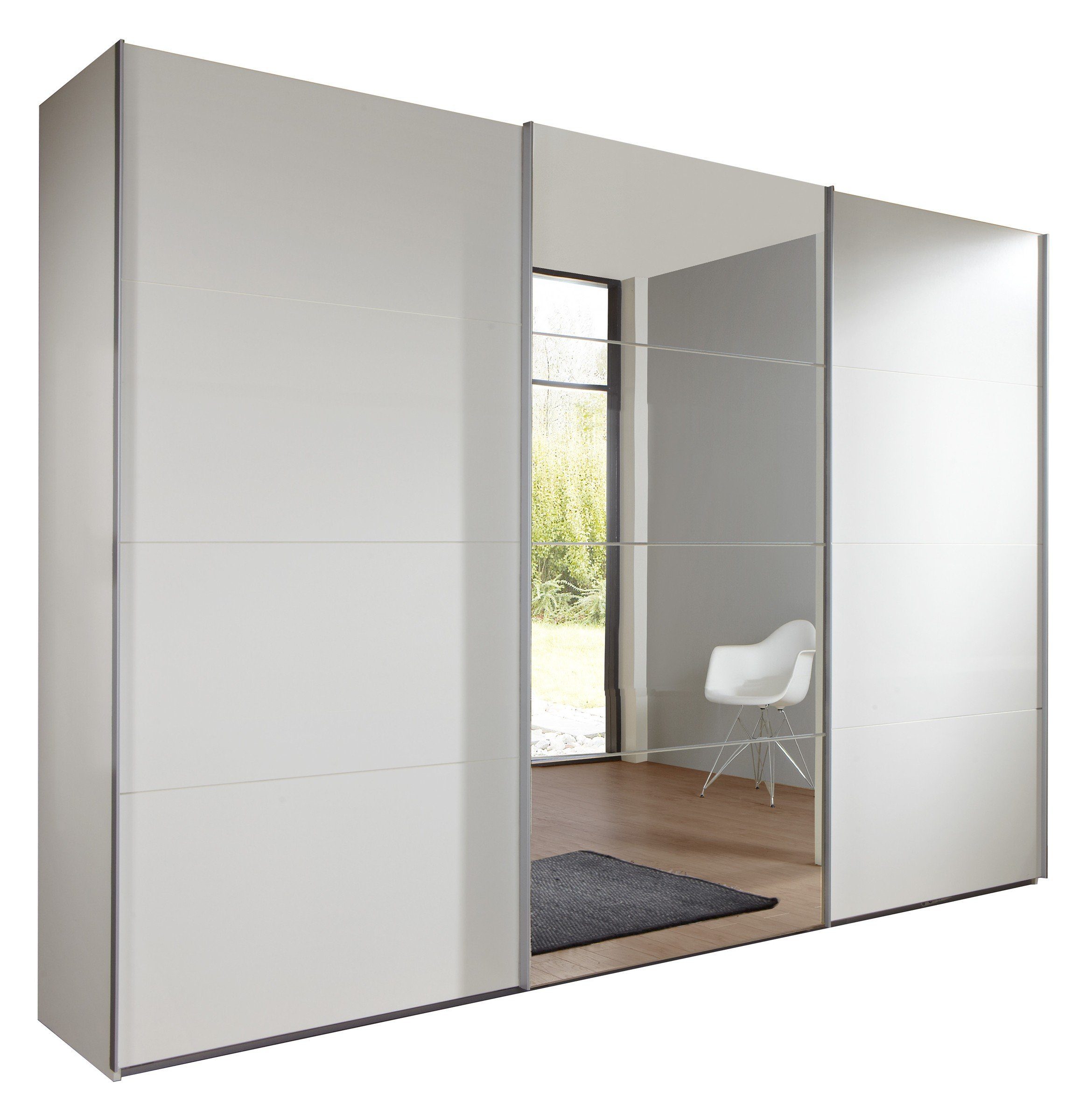 Wimex Kleiderschrank in WEISS mit 3 Türen und 3 Einlegeböden (BxHxT: 270x210x65 cm)