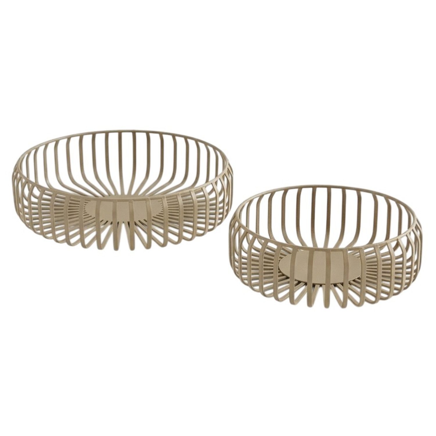 Macosa Home Dekoschale 2er Set Schwarz od. Taupe Metall modern (Aufbewahrungsschale, 2 St., Metallschale Schale rund), Obstschale Drahtschale Wohnaccessoire