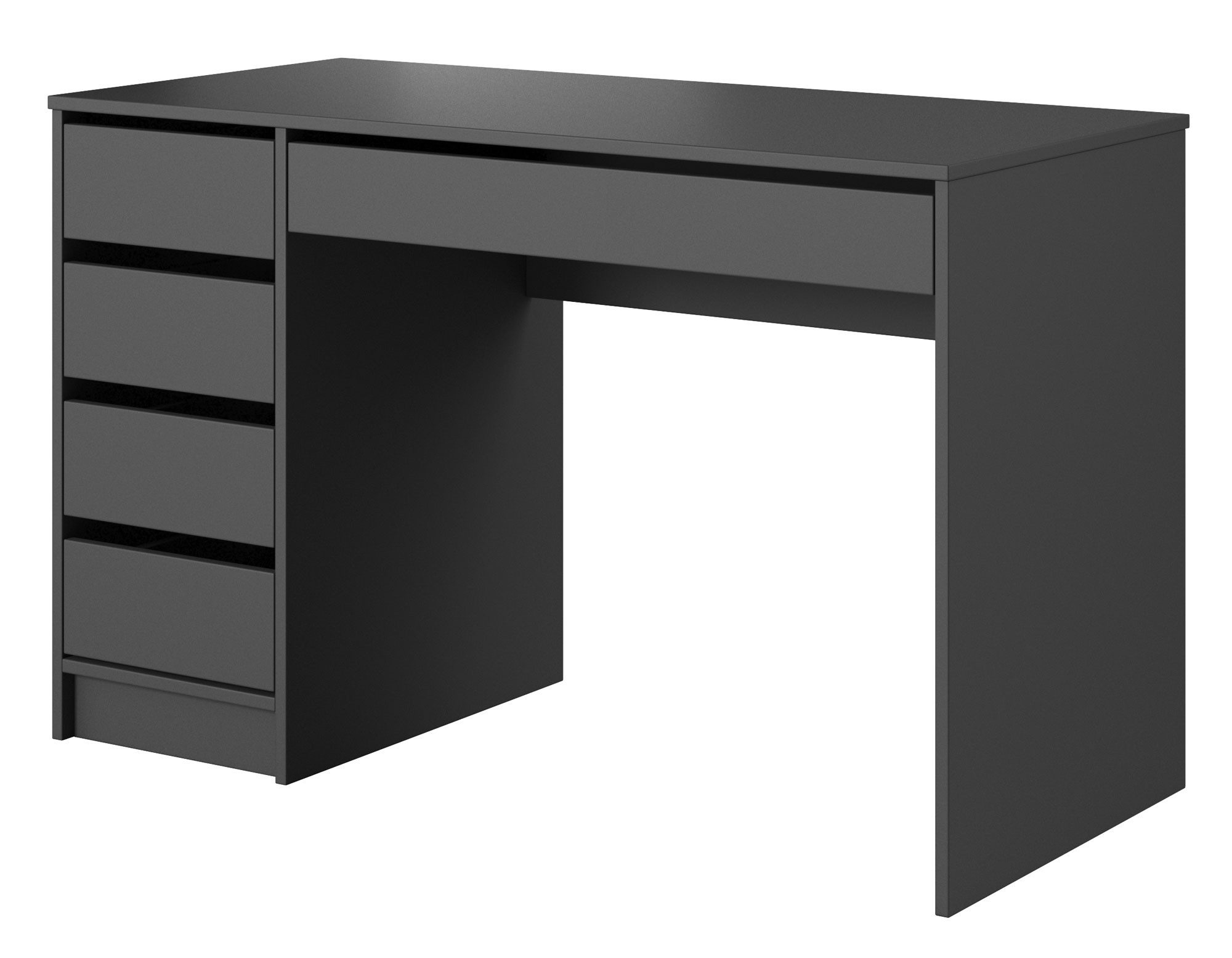 Feldmann-Wohnen Schreibtisch Ada (1 große und 4 kleine Schubladen, 1-St., moderne matte Optik, grifflos, ABS-Kanten), 120x55x75cm anthrazit grifflos