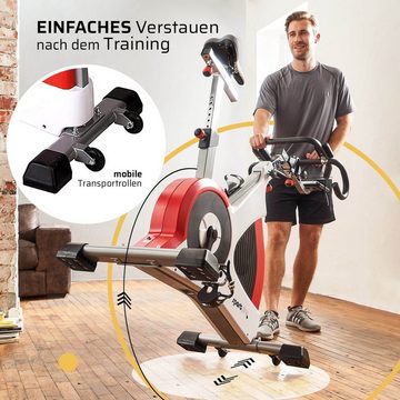 SportPlus Heimtrainer SP-SRP-3000, Speedracer, Indoor Speedbike, Studioqualität, Triathlonlenker