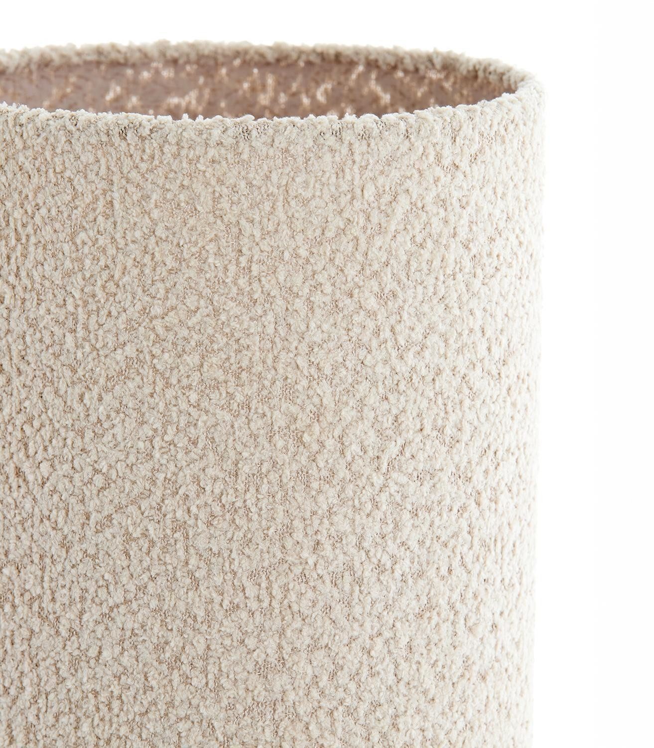 Light & Living Tischleuchte MICKY, Sandfarben, Textil, Boucléoptik, ohne Leuchtmittel, Ø 20 x H 58 cm