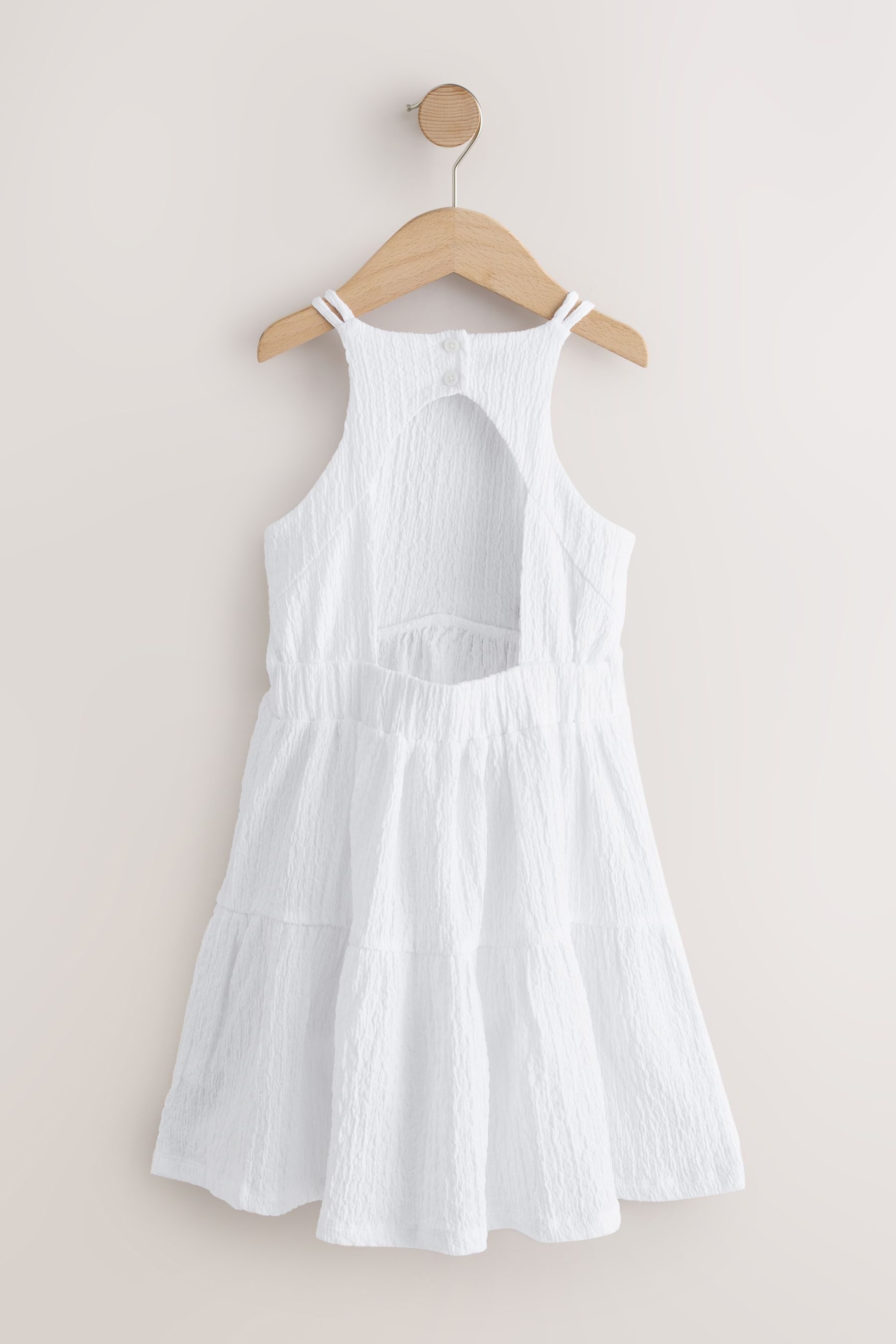 Next Trägerkleid Sommerkleid mit Trägern und Knitteroptik (1-tlg)
