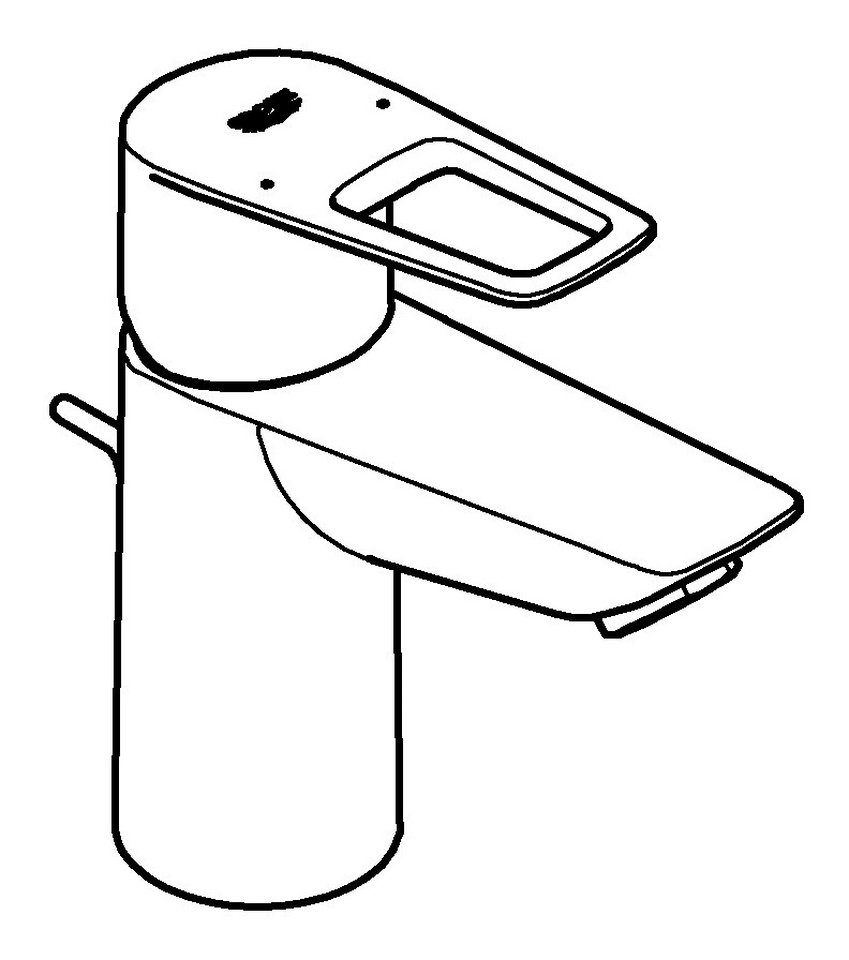 BauLoop - Einhand S-Size Zugstangen-Ablaufgarnitur Waschtischarmatur Grohe Chrom mit