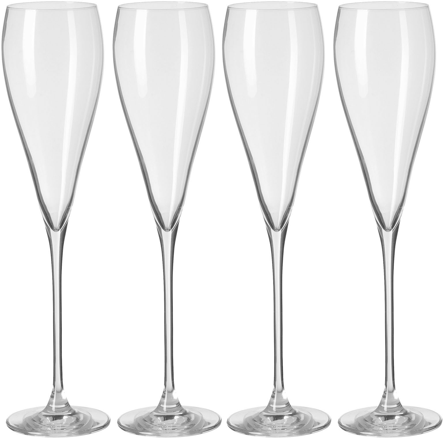 Fink Champagnerglas PREMIO, Glas, Sektglas, Champagnerflöte, 4er Set, transparent