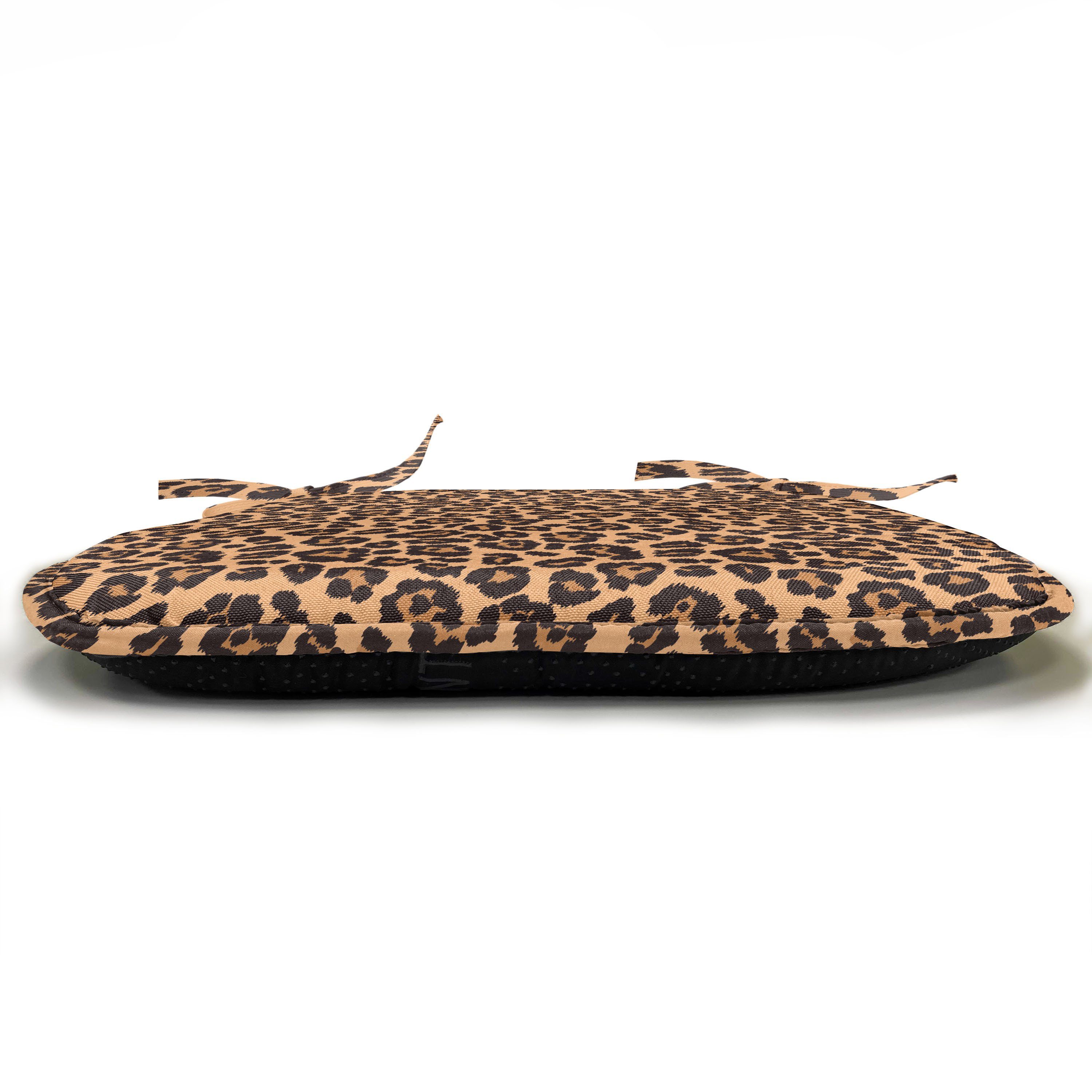 Abakuhaus Stuhlkissen wasserfestes Riemen Dekoratives Afrikanische Leopard-Druck mit Exotische Kissen für Küchensitze, Orange