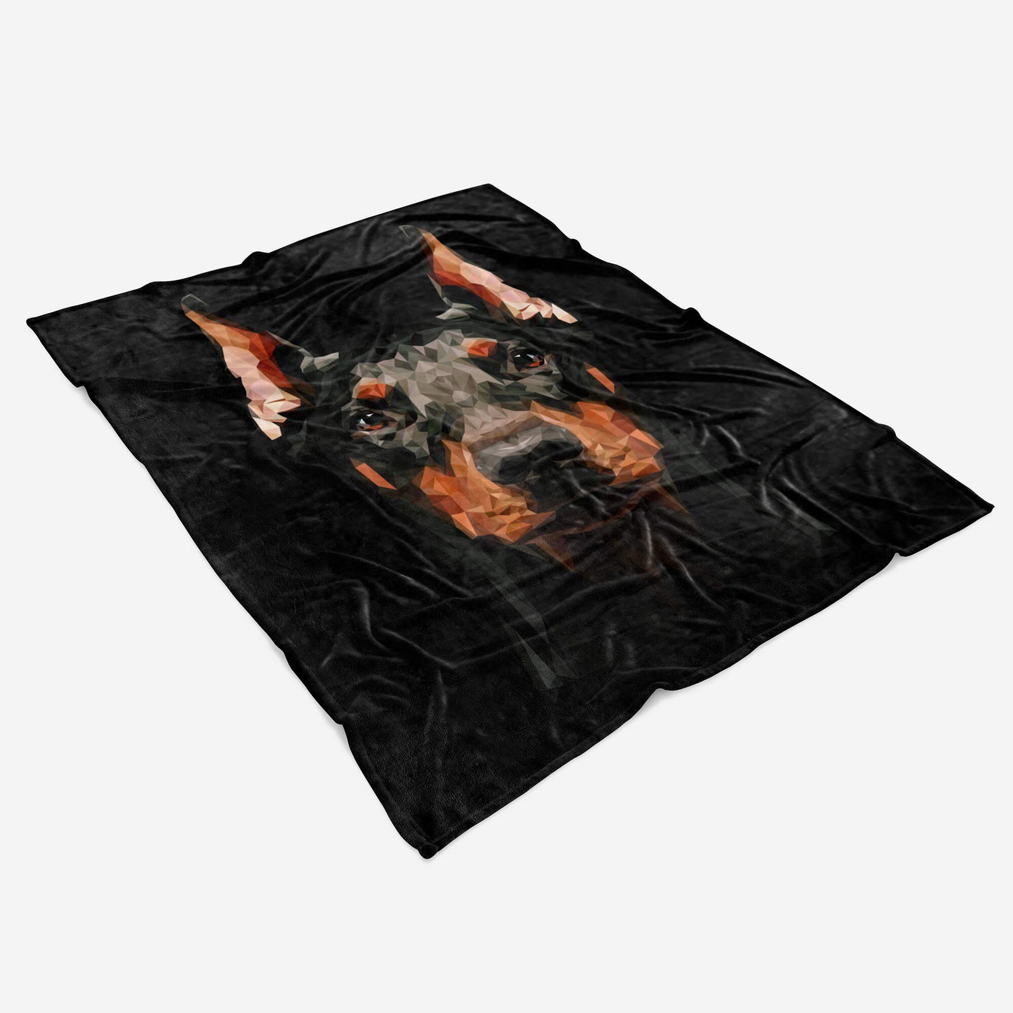 Handtuch Hund, Dobermann Handtuch Sinus Handtücher (1-St), Baumwolle-Polyester-Mix Strandhandtuch mit Tiermotiv Kuscheldecke Saunatuch Art