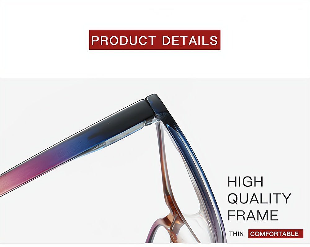 PACIEA Lesebrille Mode bedruckte presbyopische blaue anti Rahmen braun Gläser