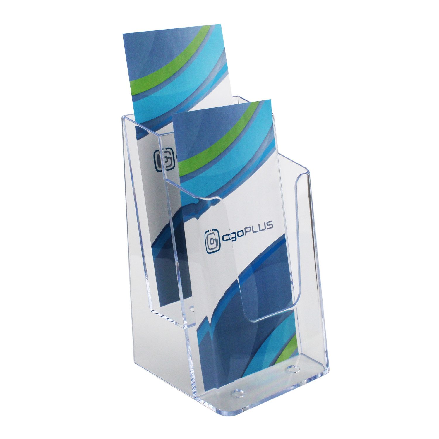 ogoPLUS Zeitungsständer 2 Etagen Prospektständer Din lang Hochformat, Prosp günstig online kaufen