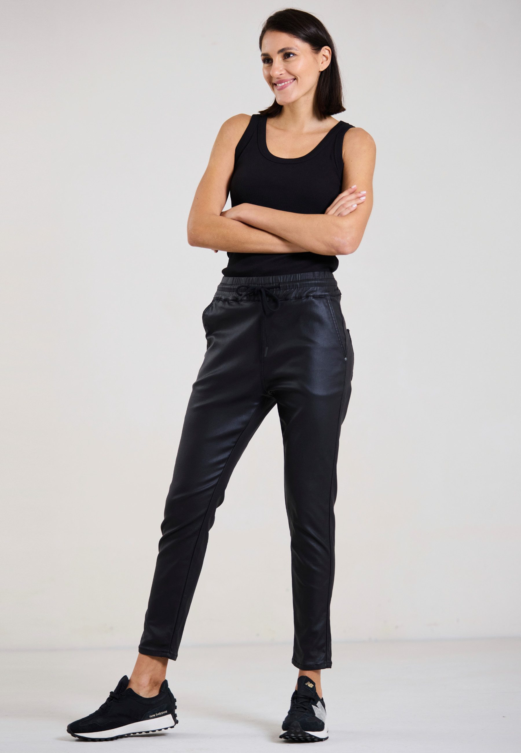 Andijamo-Fashion Schlupfhose CITY VIBE Matt glänzende Leder-Optik günstig online kaufen