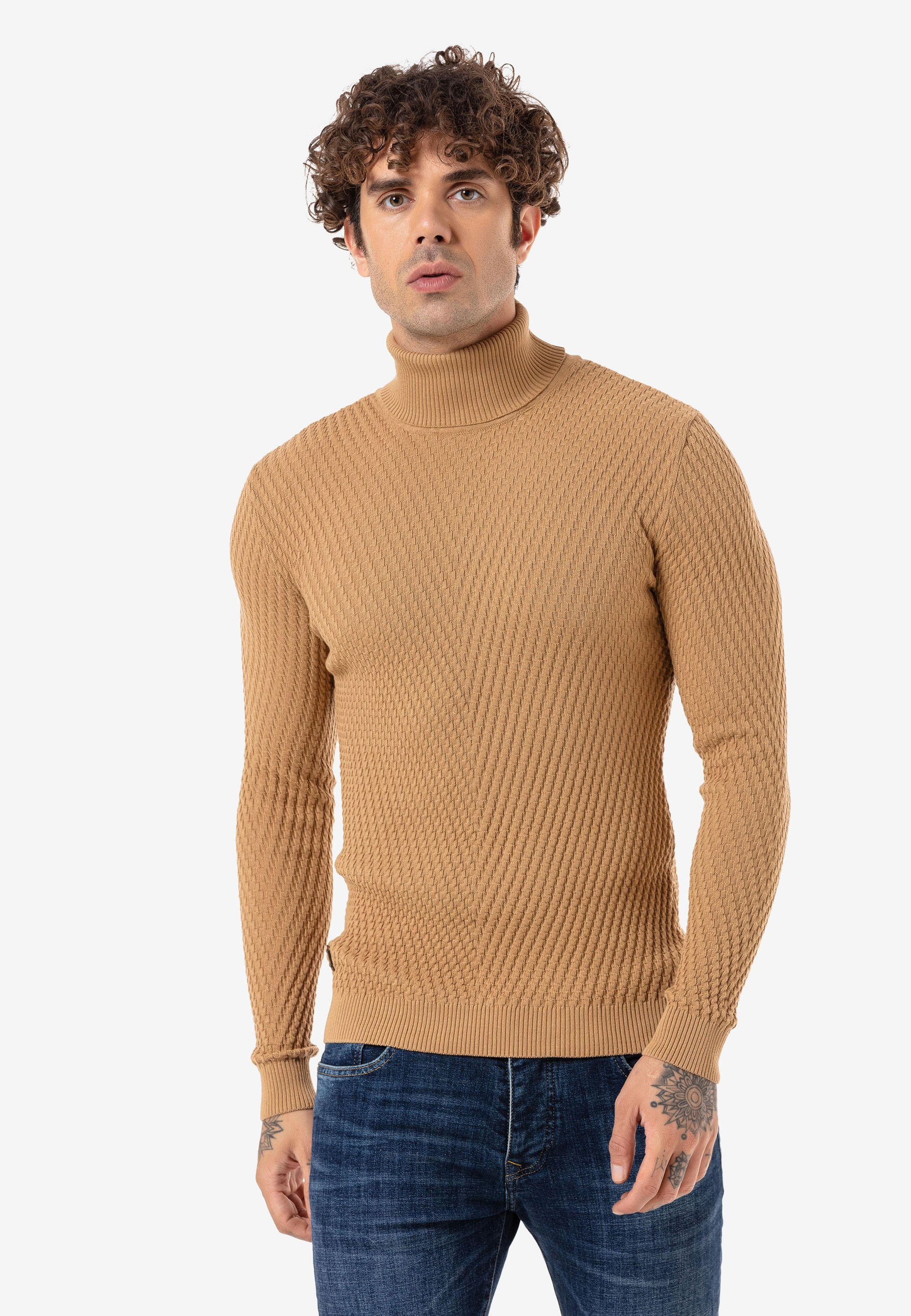 RedBridge Rollkragenpullover Gosport mit aufwendigem Strickmuster