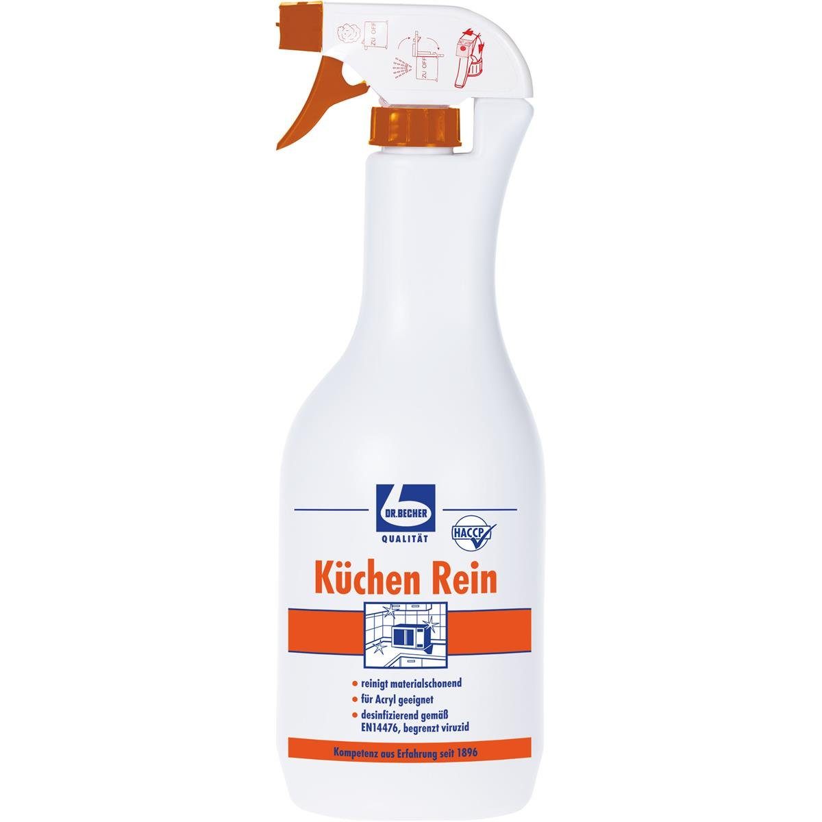Dr. Becher Küchen Rein Sprühflasche 1L für desinfizierende Reinigung (Küchenreiniger