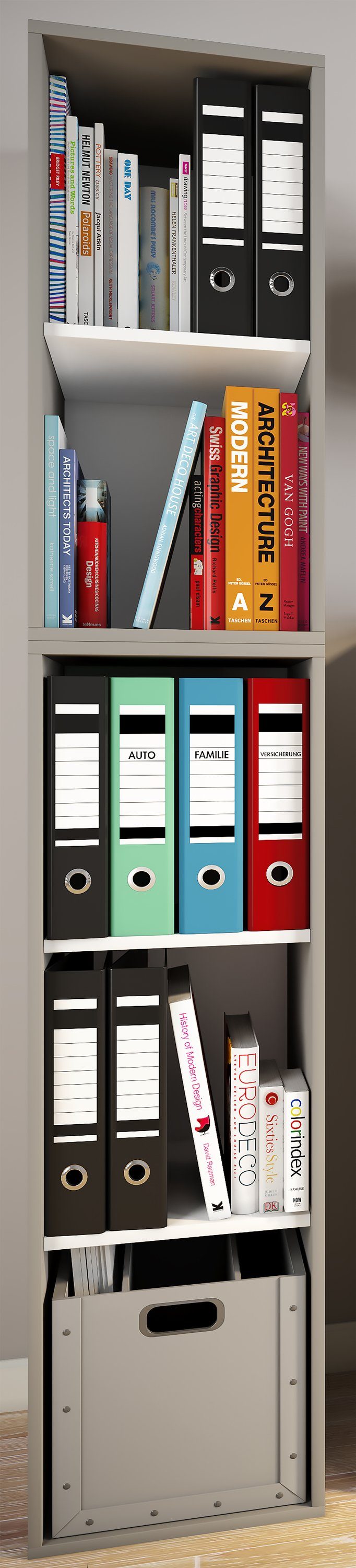 VCM Standregal Holz Büro Regal Bücher Ordner Aktenregal Lona l 5f