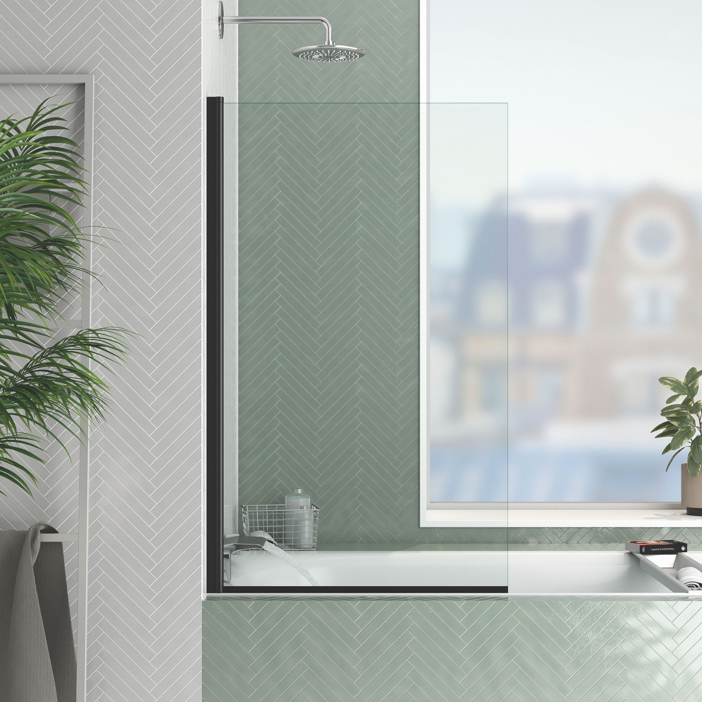 Marwell Badewannenfaltwand Essential, Einscheibensicherheitsglas