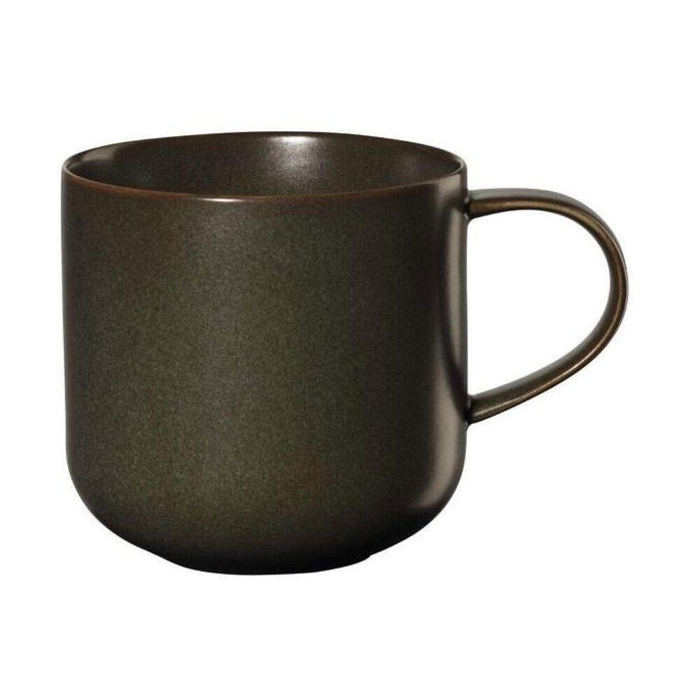 ASA SELECTION Becher Henkelbecher 0,4 l Coppa Nori, 1-tlg., Porzellan, Henkelbecher, Ø9,2cm, Porzellan, dunkelgrün