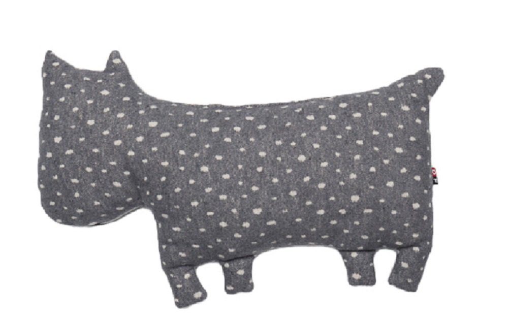 DAVID FUSSENEGGER Dekokissen Kissen gefüllt Juwel 'Hund' 20 x 40 cm Filz - Grau