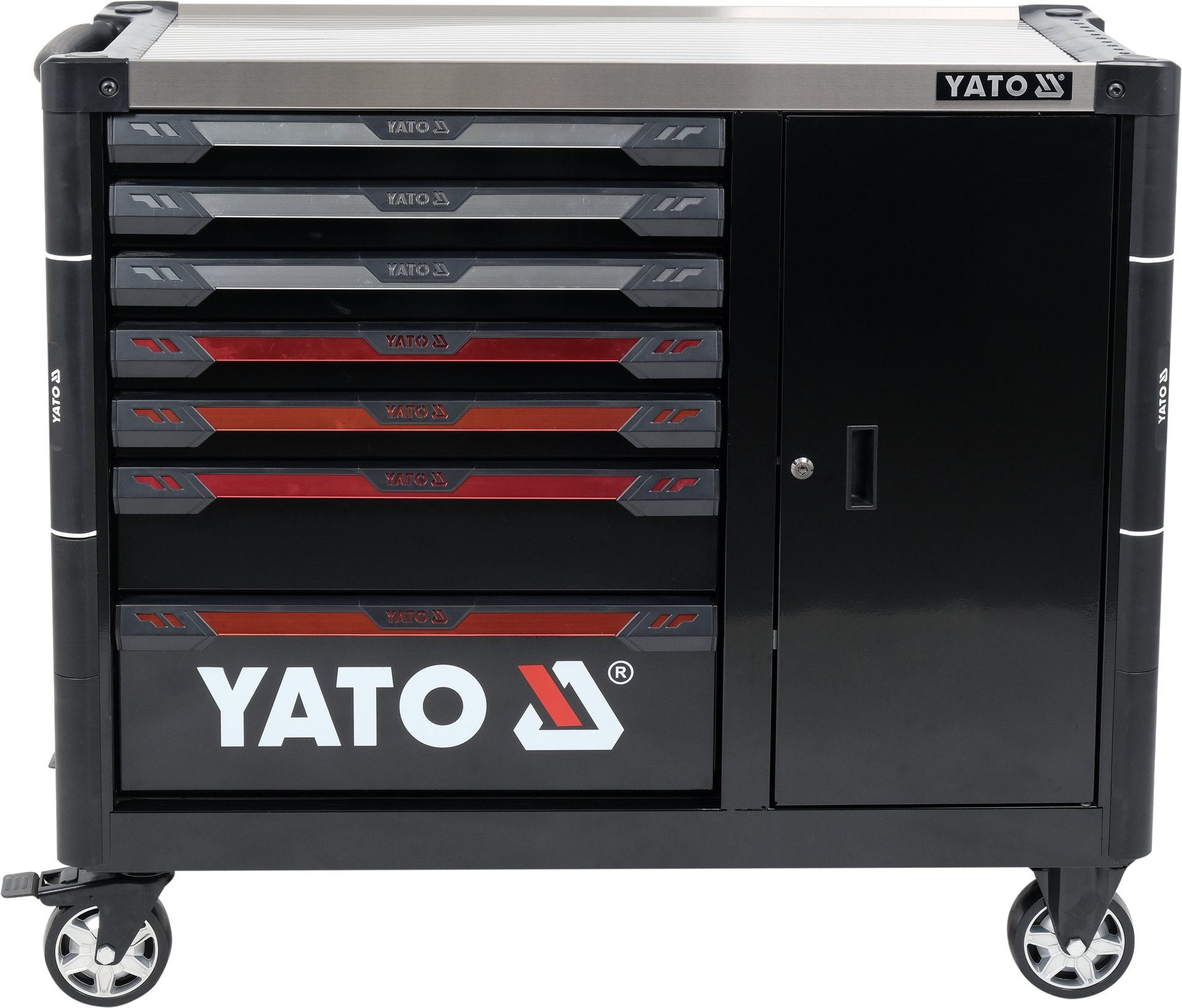 Yato Werkstattwagen Werkstattwagen 1100x990x480mm mit 7 Schubladen, Stabil