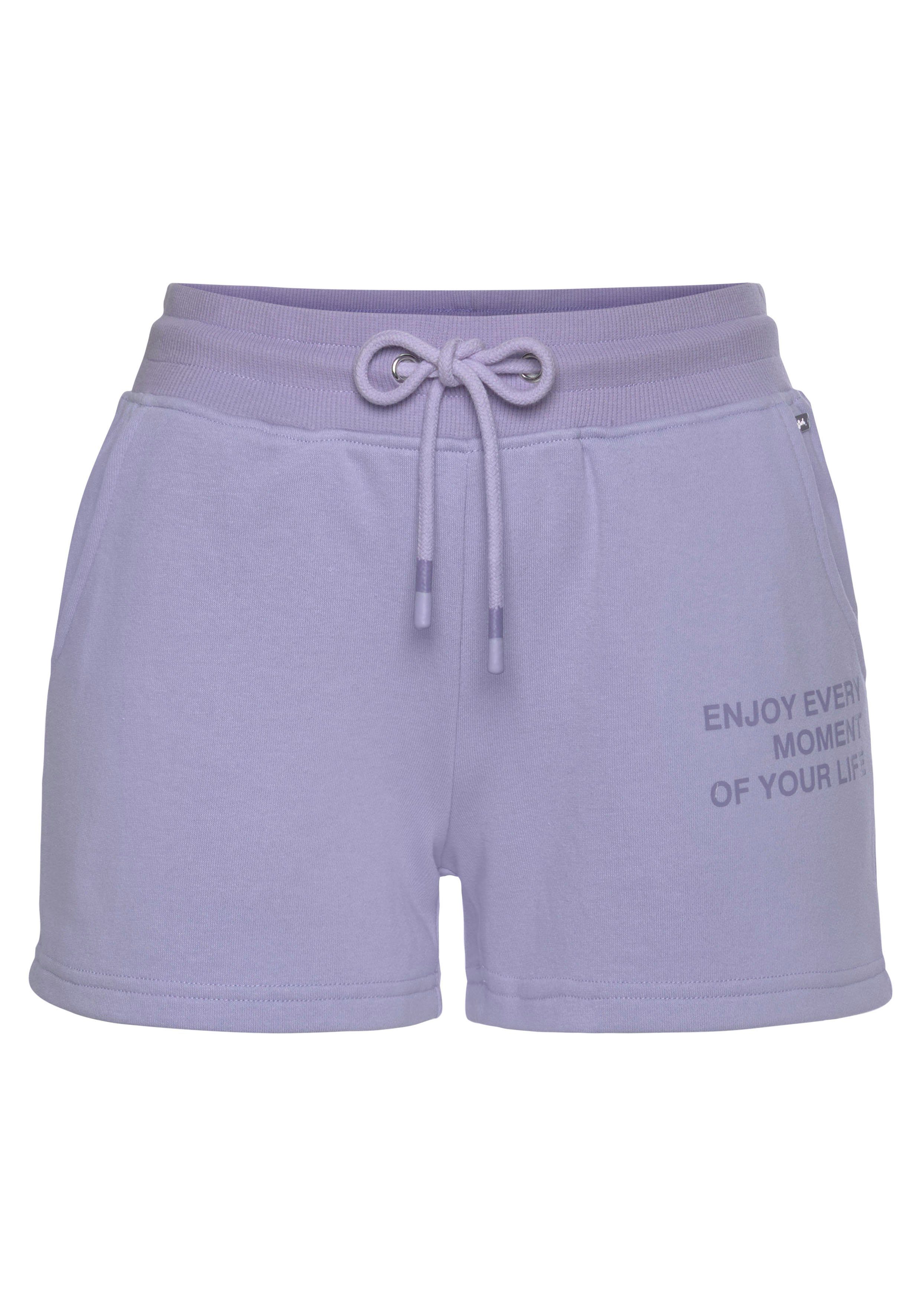 Druck, Buffalo Sweatshorts mit lavendel Loungeanzug Statement