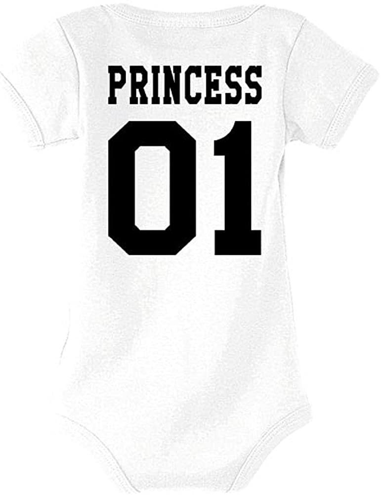 Youth Queen Princess T-Shirt Design Damen Strampler Strampler Designz (1-tlg) Princess-Weiß Herren Prince Set Body in Baby tollem King