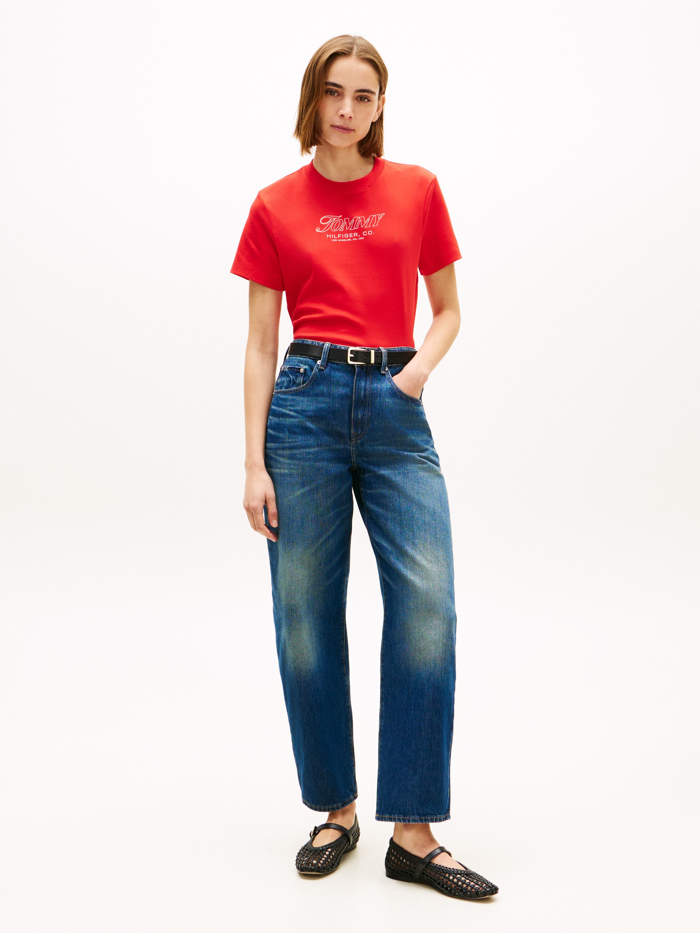 Tommy Hilfiger Kurzarmshirt TILT GRAPHIC REG C-NK SS TEE mit großem Logo-Print