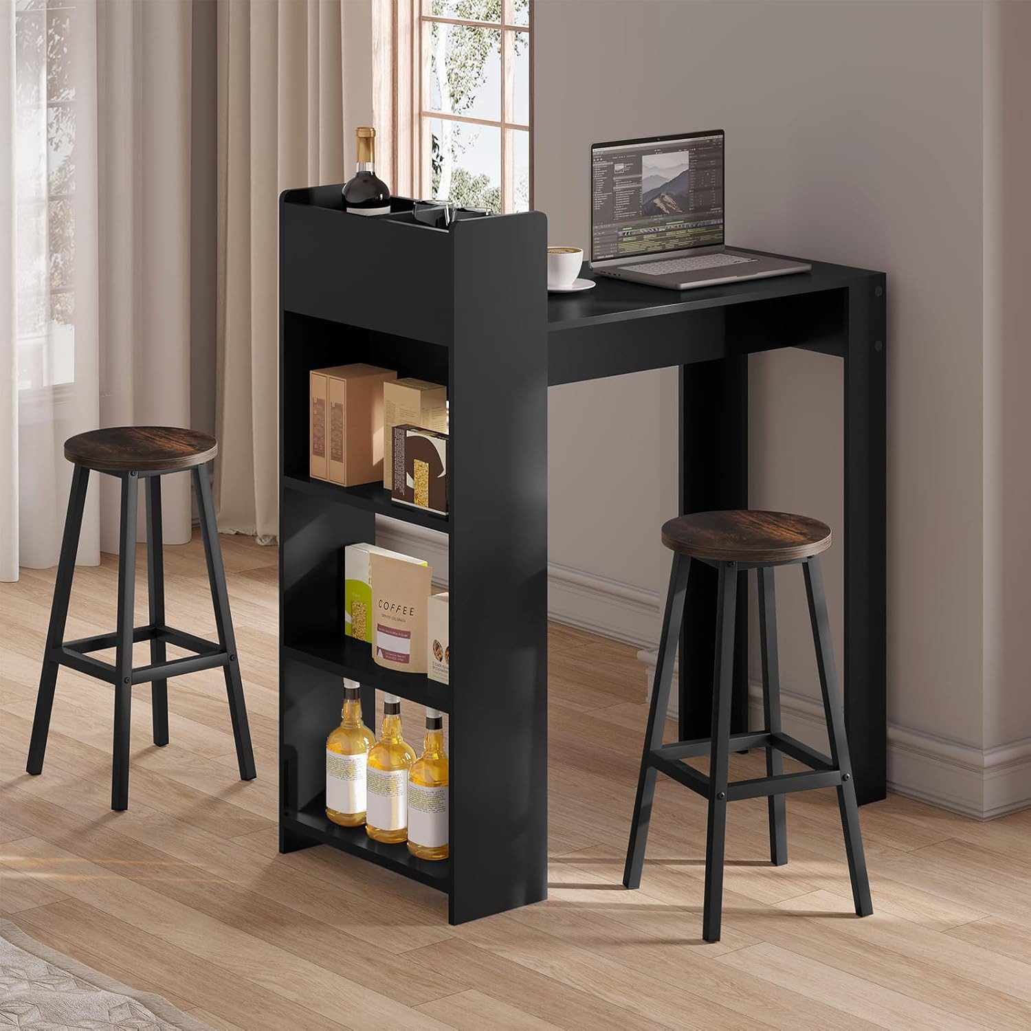 Klihome Barhocker (2 St), Barstühle mit Fußstütze, für Bar Kücheninsel Essz günstig online kaufen