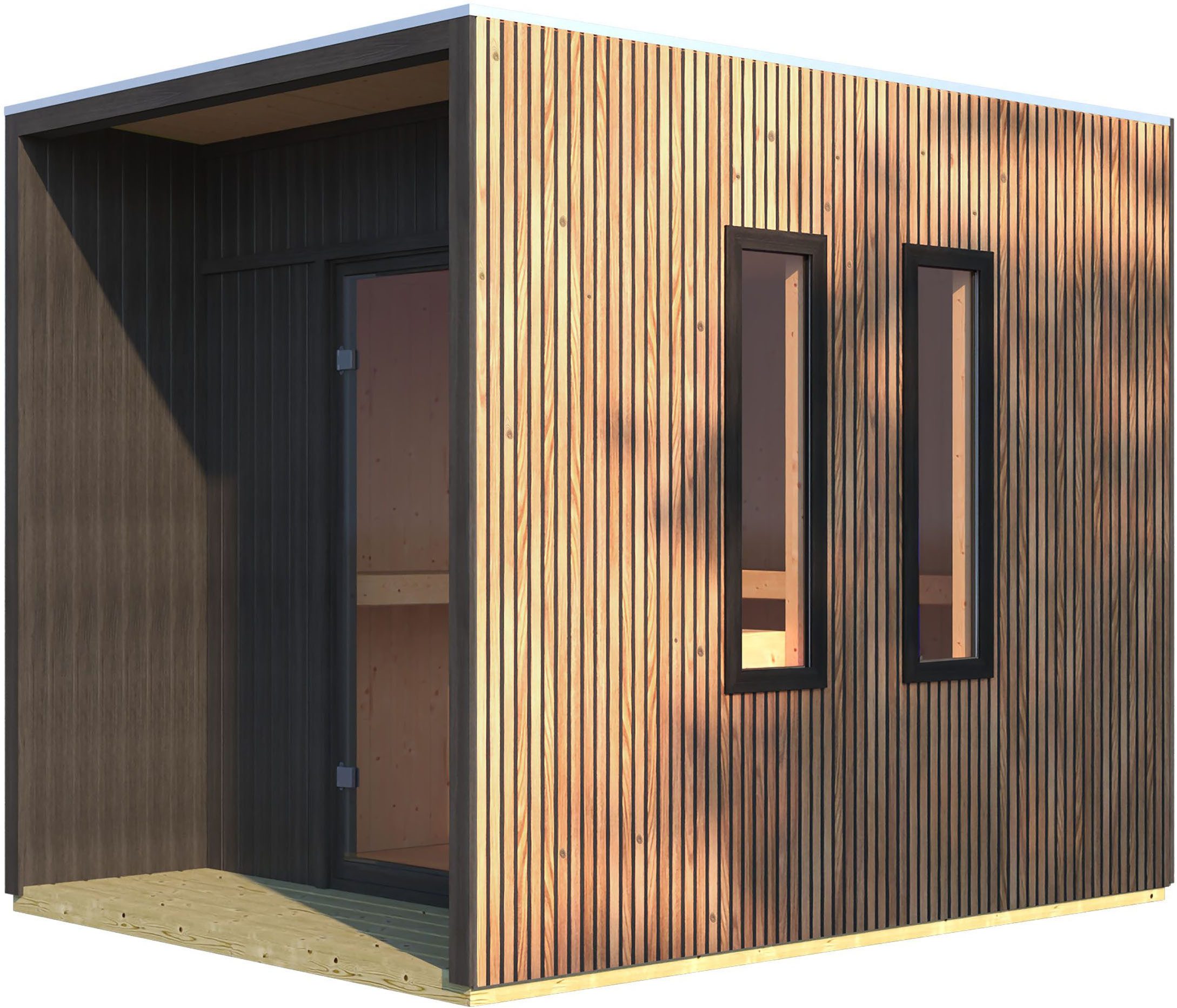 Karibu Saunahaus Lars, Douglasie, BxTxH: 219,5 x 287,5 x 244 cm, 73 mm, verschiedene Varianten