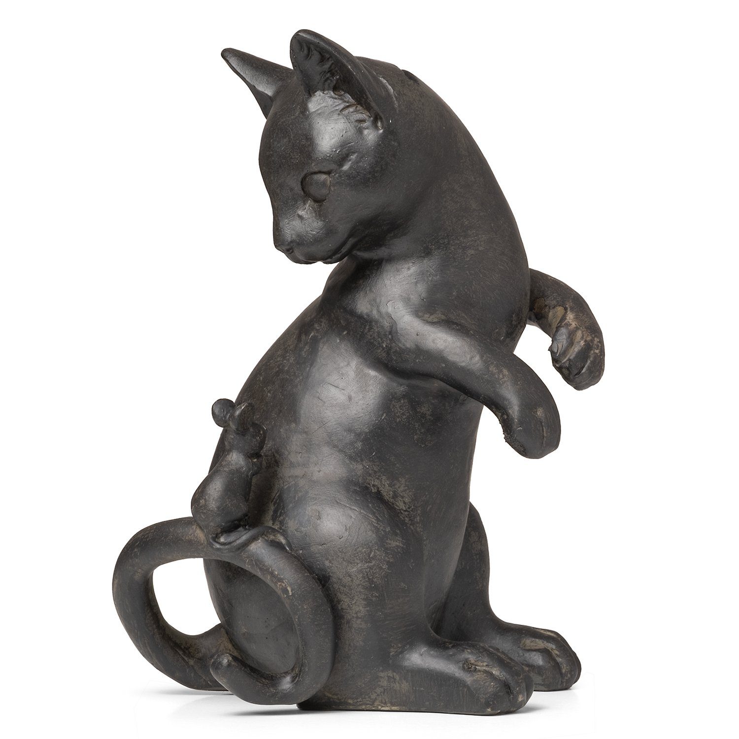 2 Sparschwein Dekoration 21cm Dekofigur - Moritz Figuren Deko Katzen Kantenhocker, 1 in Figur Spardose