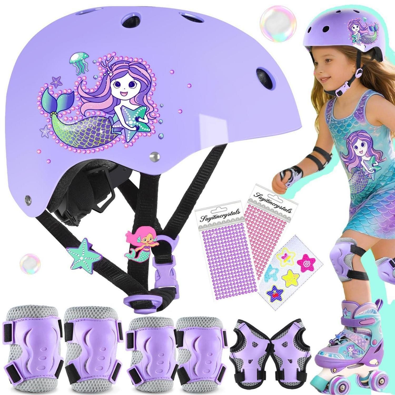 LuxusKollektion Kinderhelm Kinderhelm Set Meerjungfrau Violett M