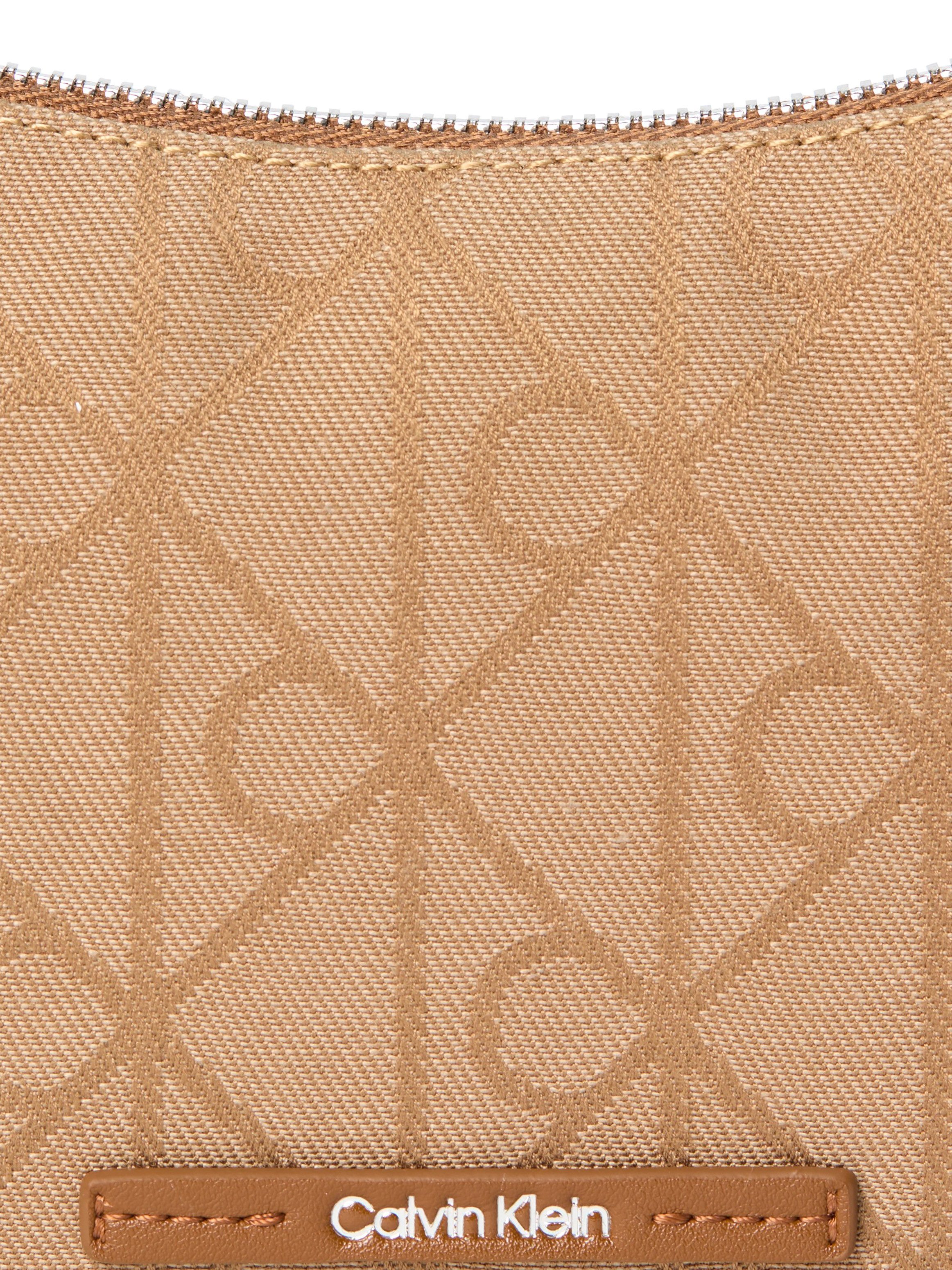 Calvin Klein Mini Bag EMBLEM AOP JACQUARD CONV MINI BA, Umhängetasche, kleine Damen Handtasche mit Logo-Musterung