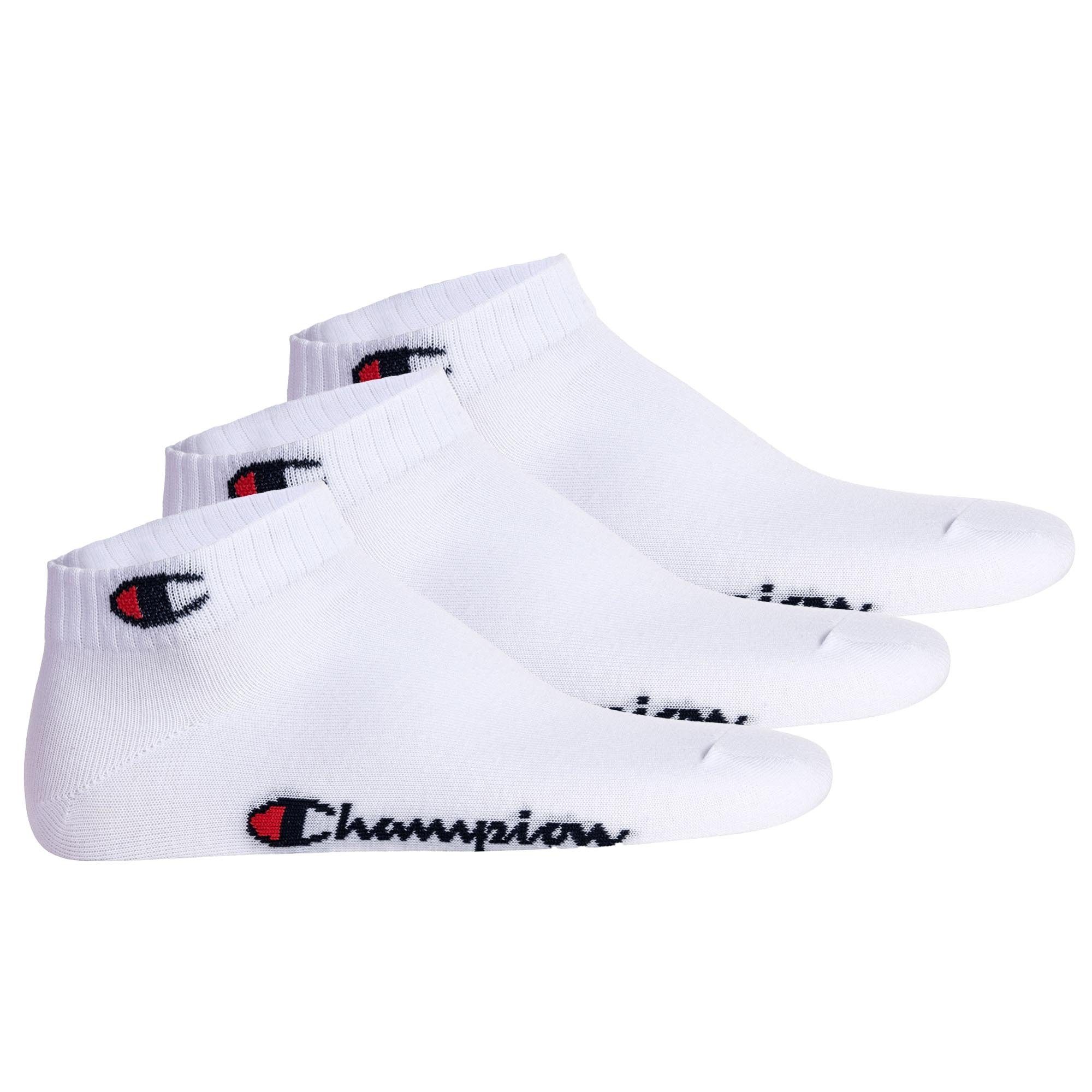 Champion Sportsocken Unisex Socken, 3er Pack - Quarter Socken, Basic Weiß