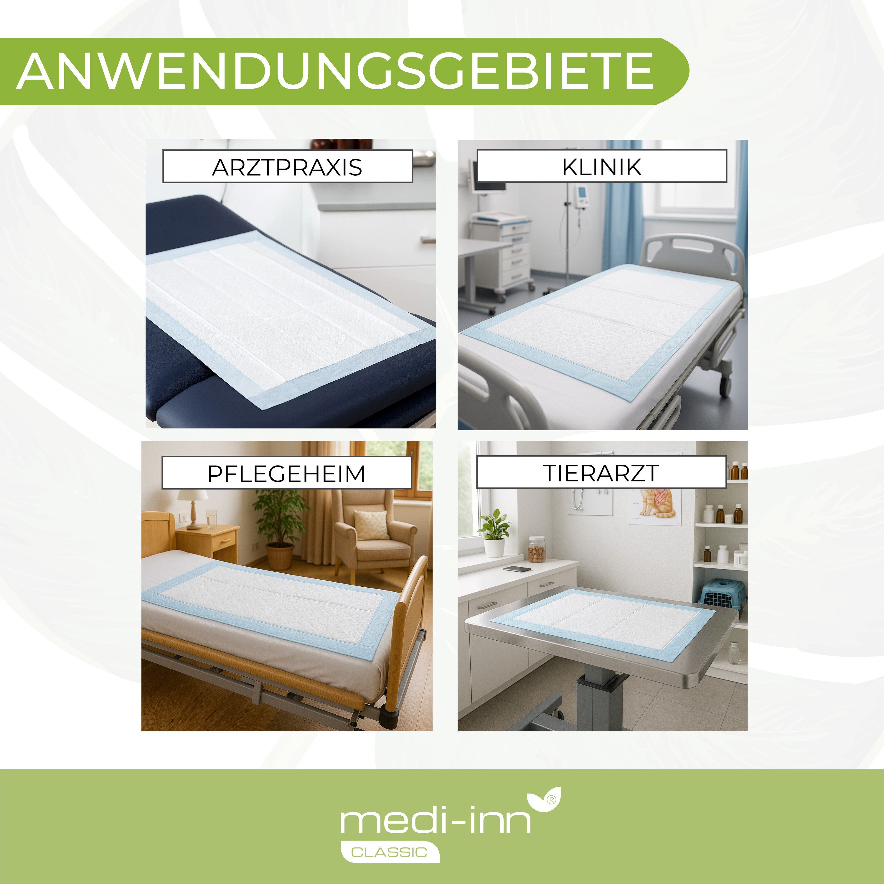 Matratzenschoner Krankenunterlagen 40 x 60 cm, 10-lagig, 25er Pack Medi-Inn