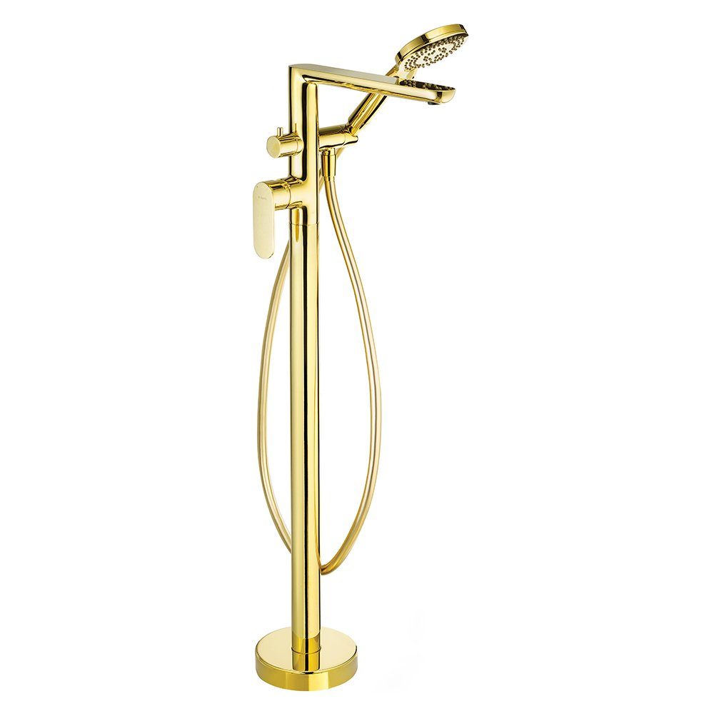 Lomadox Wannenarmatur ALPINIA-30 Wannenarmatur, freistehend in gold, B/H/T ca. 16,5/90/34,5 cm