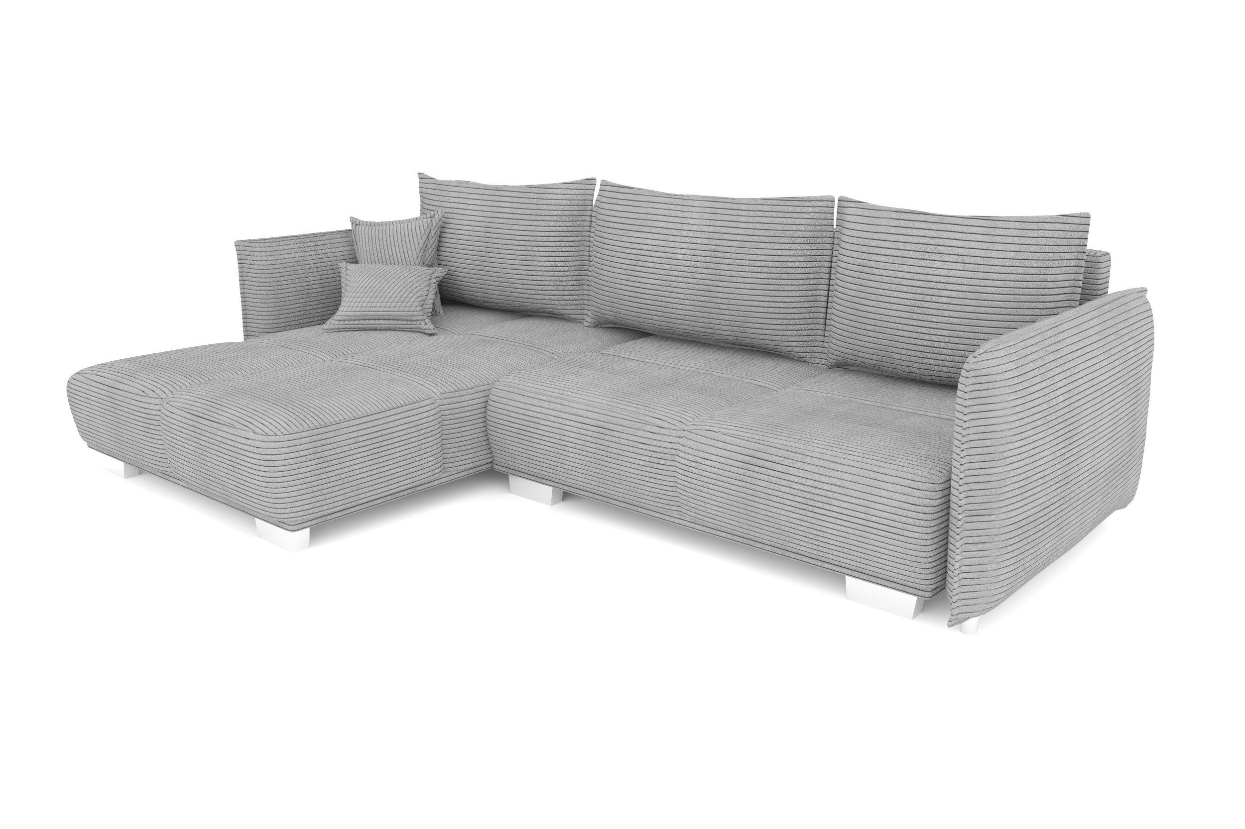 mane Stylefy links Design im inklusive Kissen, Raum bestellbar, Bettfunktion, Modern frei Ecksofa mit Bennet, rechts oder stellbar, L-Form, Eckcouch,