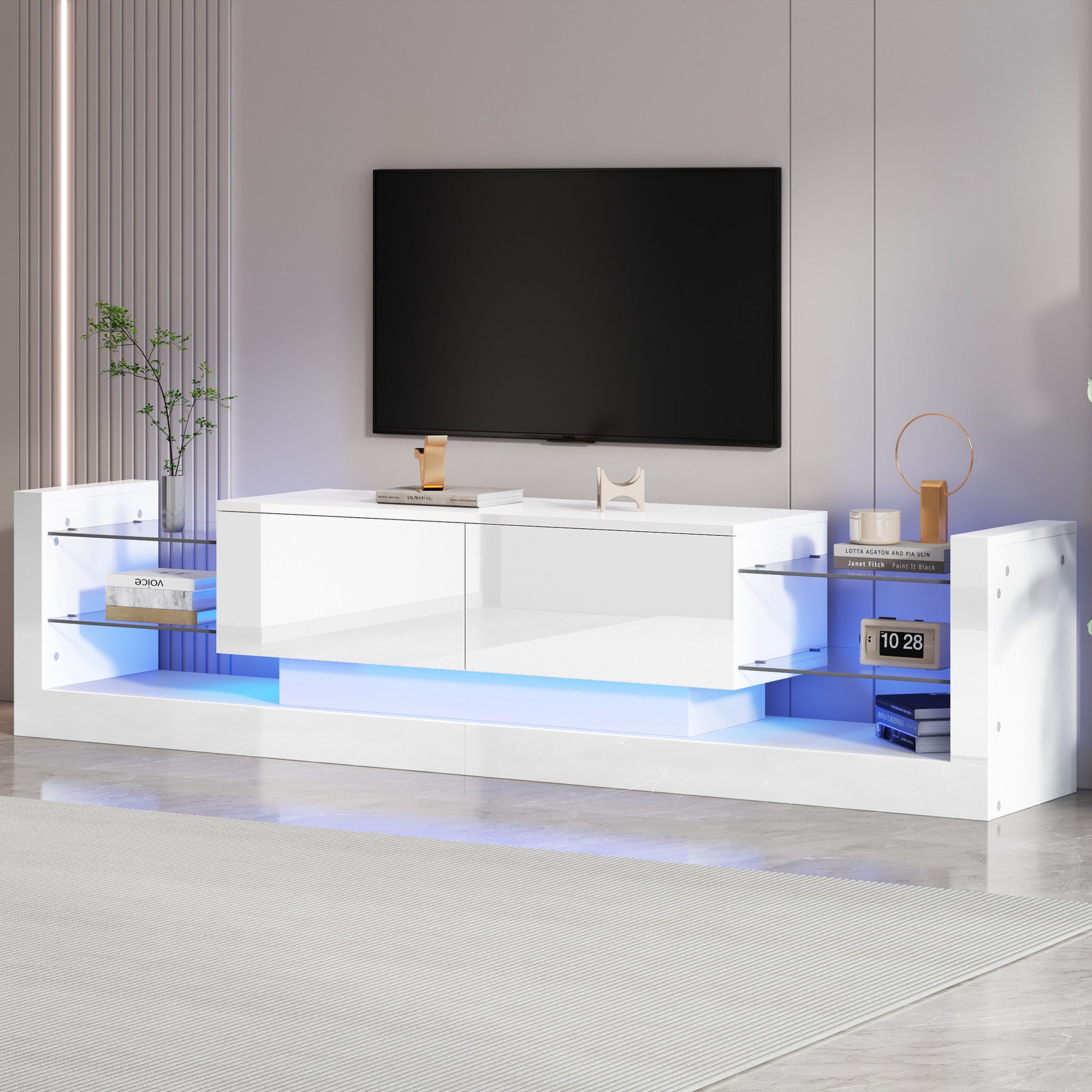 TV-Schrank Lowboard / TV‑Schrank / TV‑Lowboard mit LED Beleuchtung