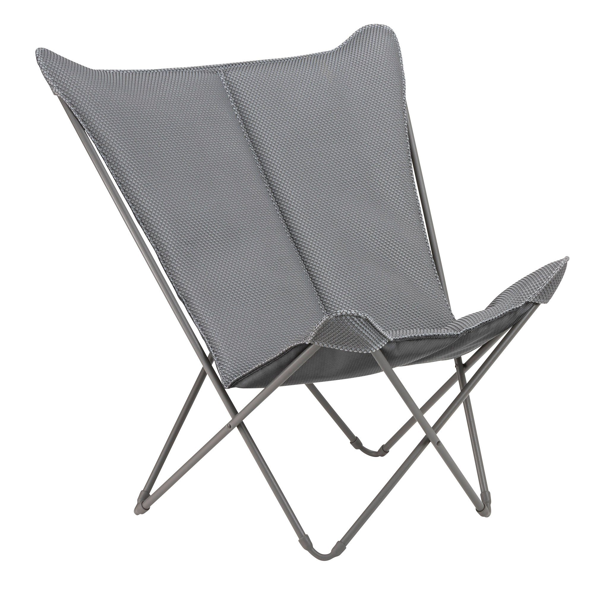 Lafuma Campingstuhl Lafuma Pop Up XL Camping Sessel BeComfort Butterfly silber silver