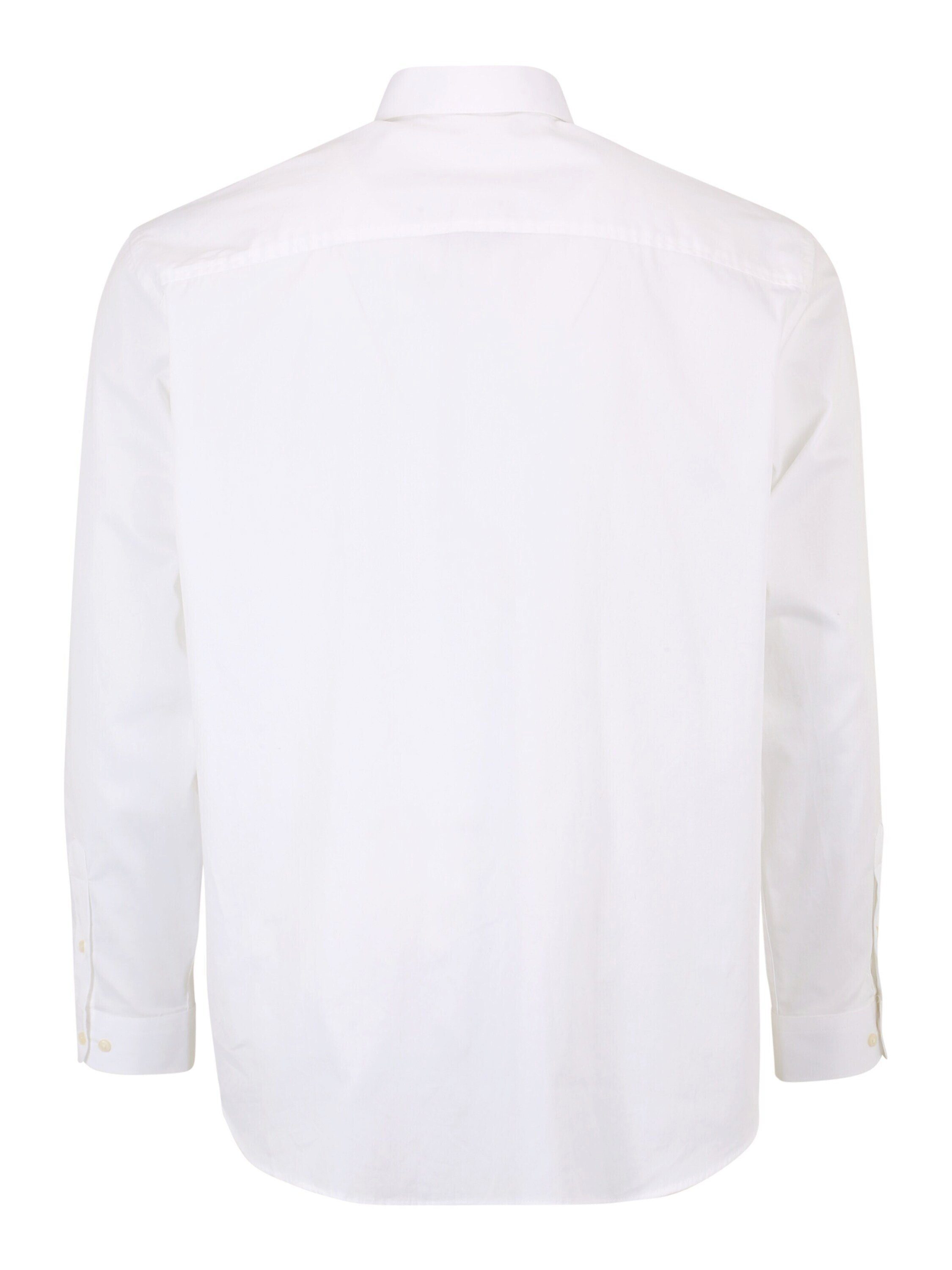 FIT 12235157 Plus Blacardiff Langarmhemd Jones LOOSE & (1-tlg) White Jack