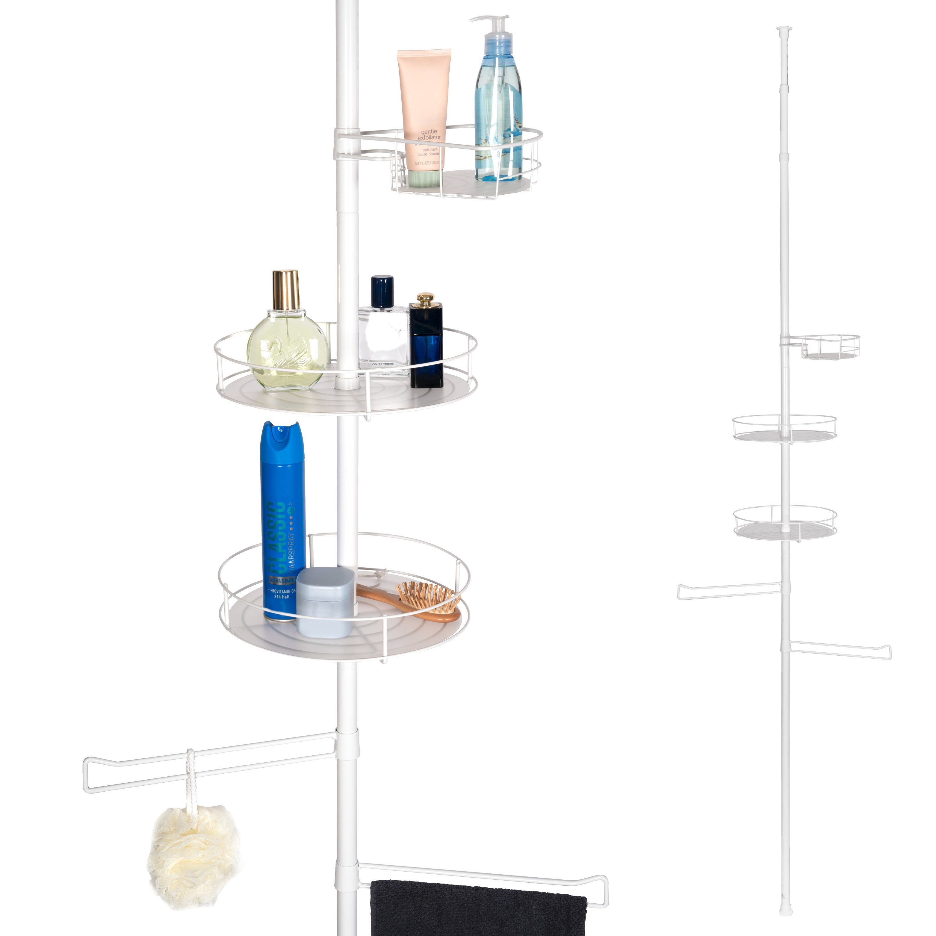 mDesign - Doucherek - hoekrek - voor shampoo en conditioner - praktisch/met 4 manden