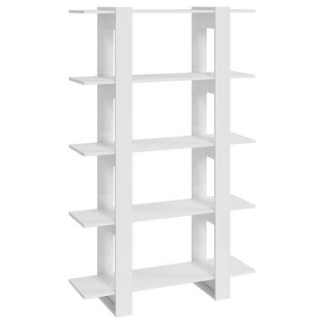 furnicato Bücherregal Bücherregal/Raumteiler Hochglanz-Weiß 100x30x160 cm