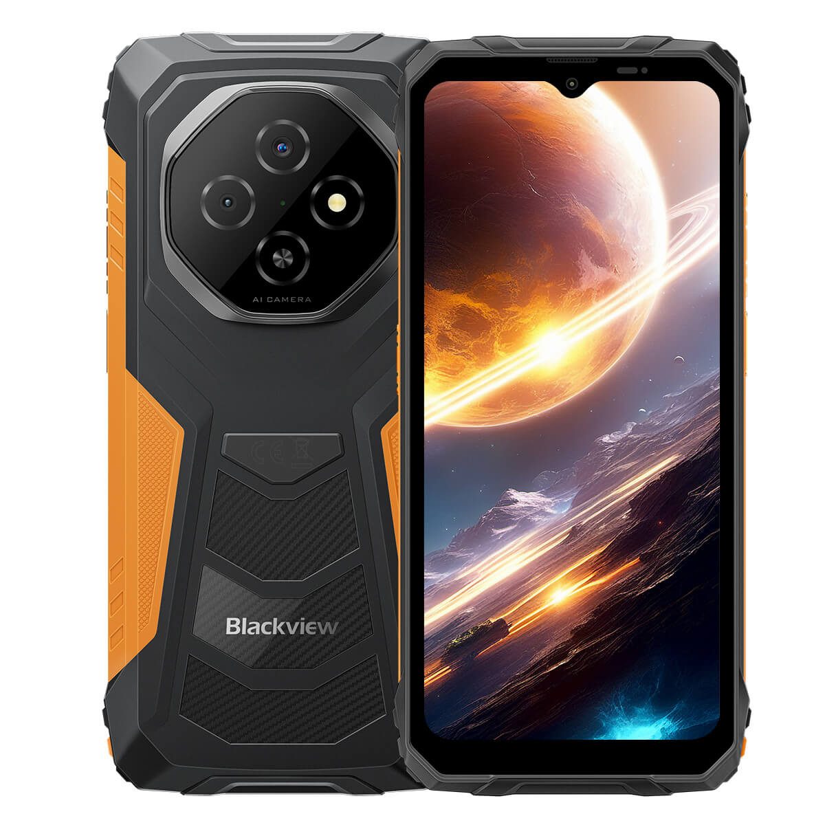 blackview Outdoor Smartphone FORT 1 – 6,56" HD+, Dual-Kamera, 10000 mAh Akku Handy (16.66 cm/6.56 Zoll, 256 GB Speicherplatz, 16 MP Kamera, Seitlicher Fingerabdruck, NFC, FM-Radio, OTG, RGB LED, AI-Kamera)