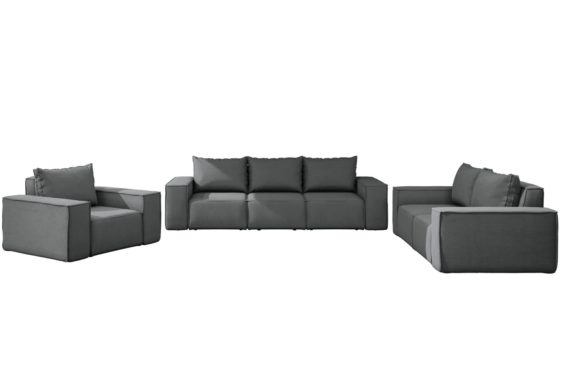 Friderik-EU Gartenlounge-Set GARTEN 3+2+1 Möbelset – Wetterfeste Sofas & Sessel für Terrasse