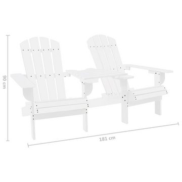 furnicato Gartenstuhl Adirondack-Gartenstühle mit Tisch Massivholz Tanne Weiß