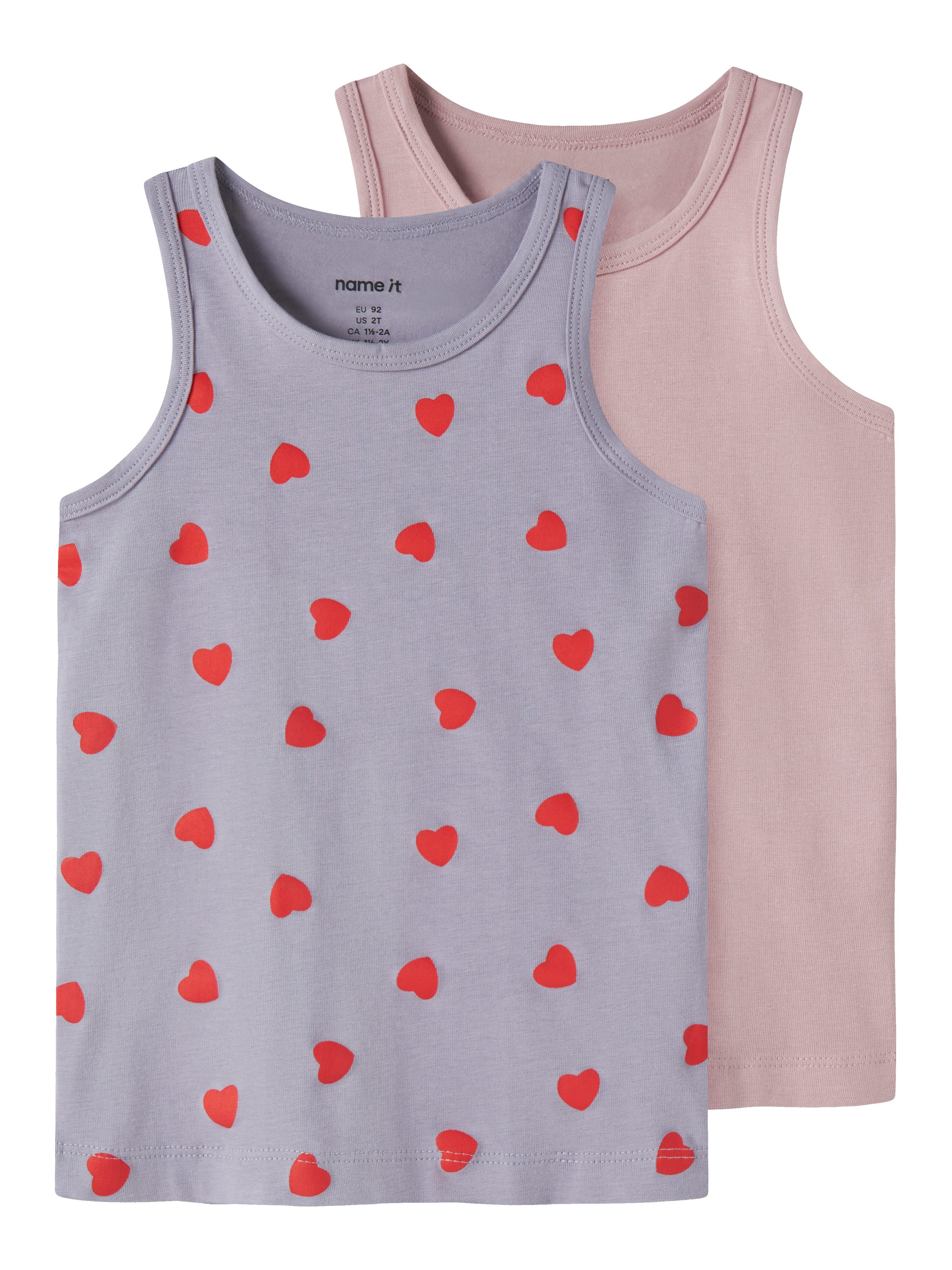 Name It Unterhemd NMFTANK TOP 2P LAVENDER HEARTS NOOS (Packung, 2-St)