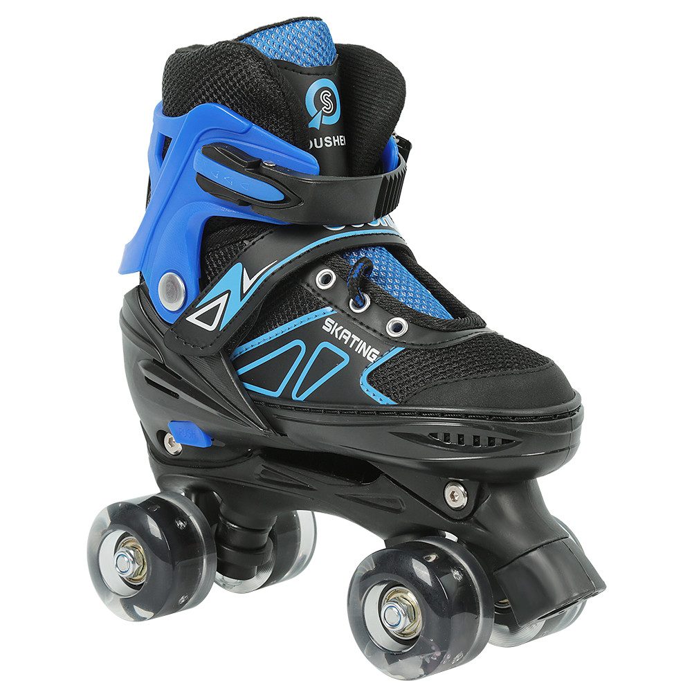 JEOBEST Rollschuhe Verstellbare Rollschuhe für Kinder, Atmungsaktiv Quad Skates, Für Mädchen und Jungen, Weihnachts Geschenke, Größen 27-37