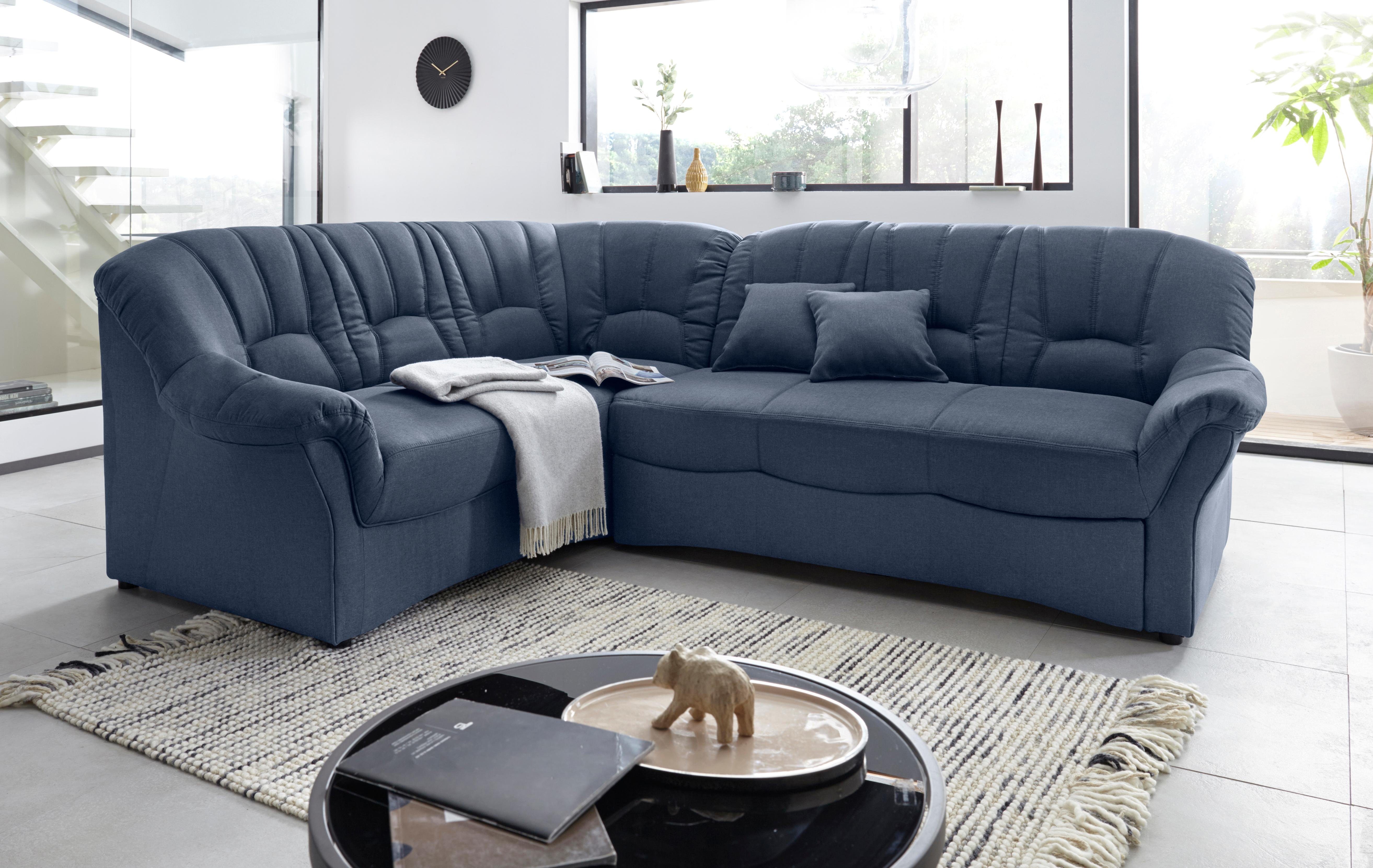 DOMO collection Ecksofa Bahia, zeitlos und elegant, bequeme Armlehnen, L-Form, wahlweise mit Bettfunktion