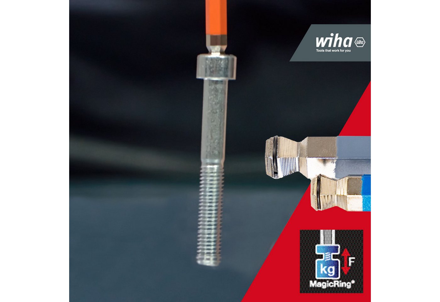 Thumbnail - Wiha Stiftschlüssel ErgoStar Halter (43850) - 10 tlg., Sechskant-Kugelkopf MagicRing, 1,5 mm - 10 mm, Winkelschlüsselsat...