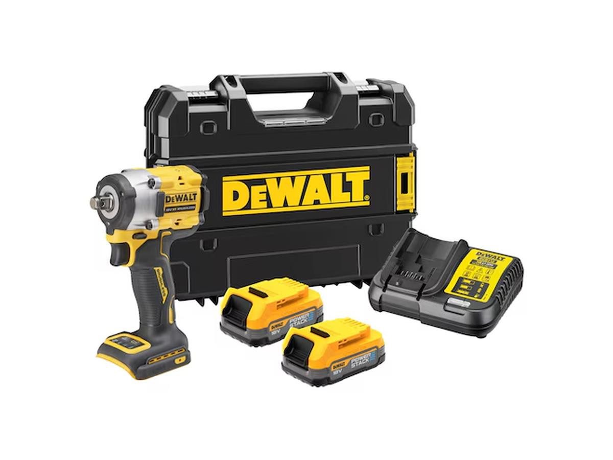 DeWalt Akku-Schlagschrauber 1/2",18V / 1,7Ah, 406 Nm, (Set), POWERSTACK Akku-Set im TSTAK-Koffer
