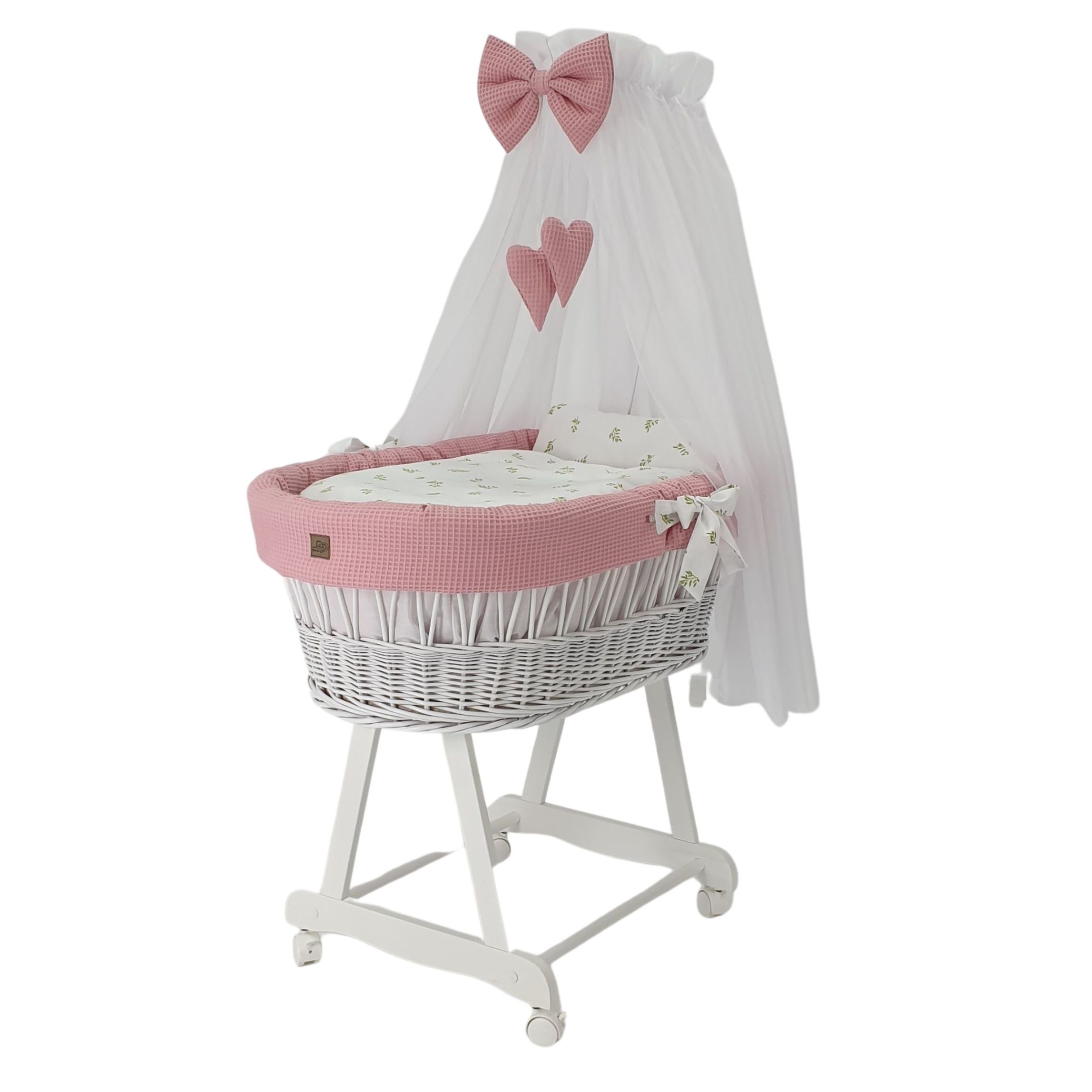 Stubenwagen Baby Stubenwagen Komplett Set mit Ausstattung, auf Rollen 17093