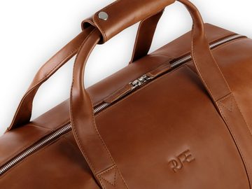 PURE Leather Studio Reisetasche Reisetasche ELNATH, Echtleder Weekender Handgepäck Duffle Bag mit Trolley-Aufsteckfunktion