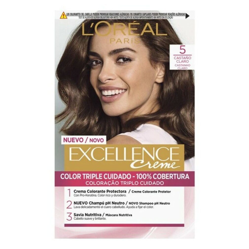 L'Oreal Deutschland Haarpflege-Set EXCELLENCE Creme-Farbstoff #5-hellbraun
