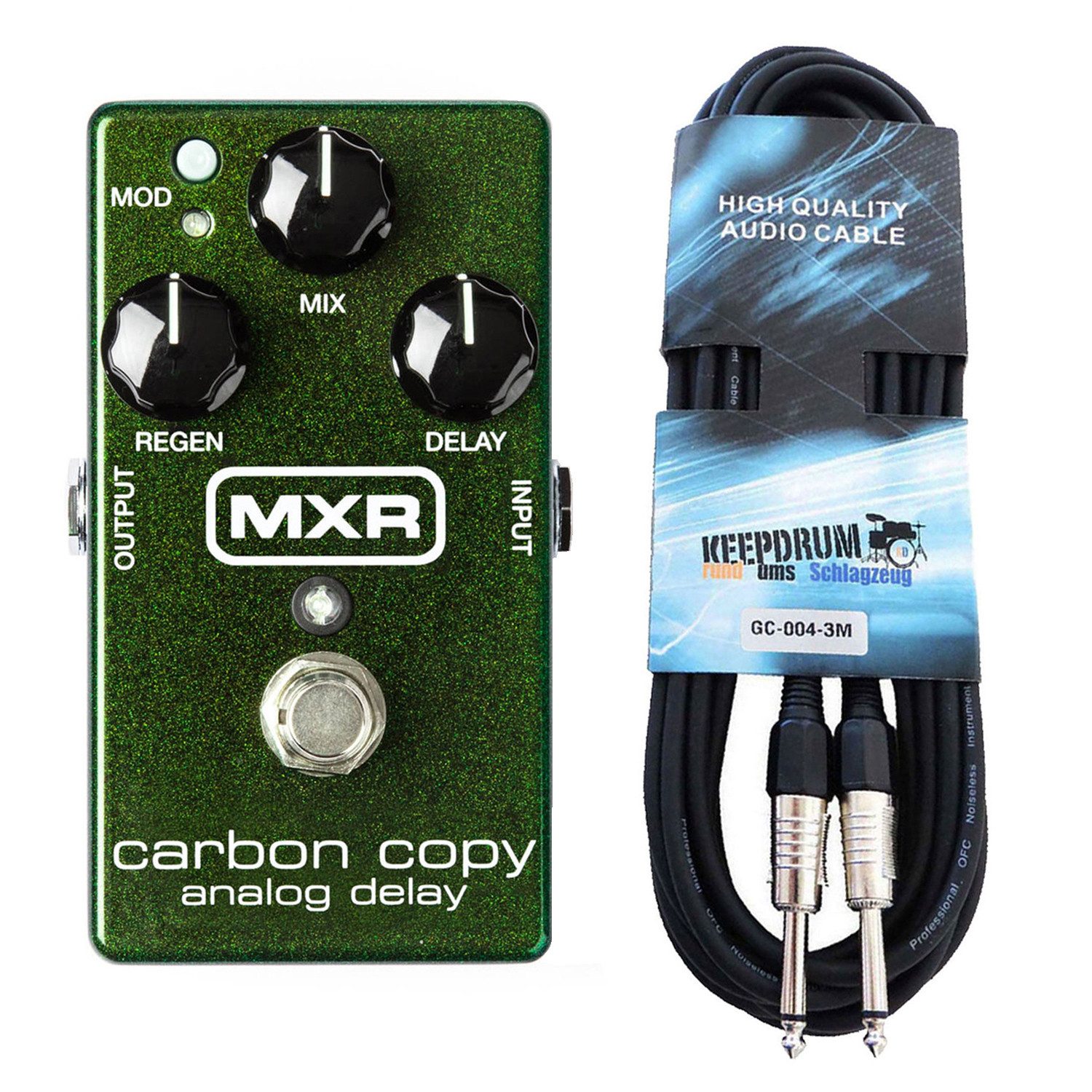E-Gitarre MXR Effektgerät M169 Carbon Copy Analog Delay Pedal mit Kabel