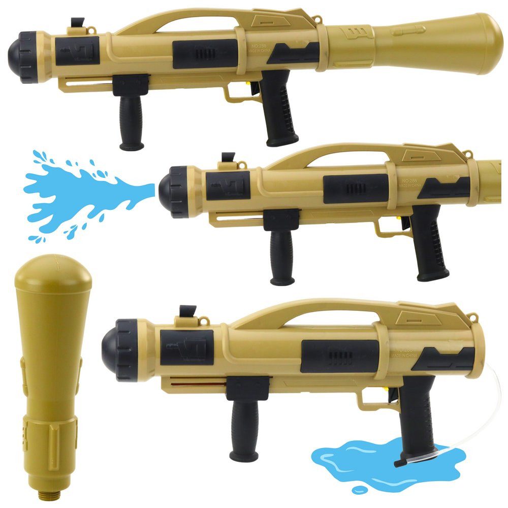 Wisam Lernspielzeug Bazooka Wasserwaffenpistole mit Pumpe 73 cm Beige 1100 ml